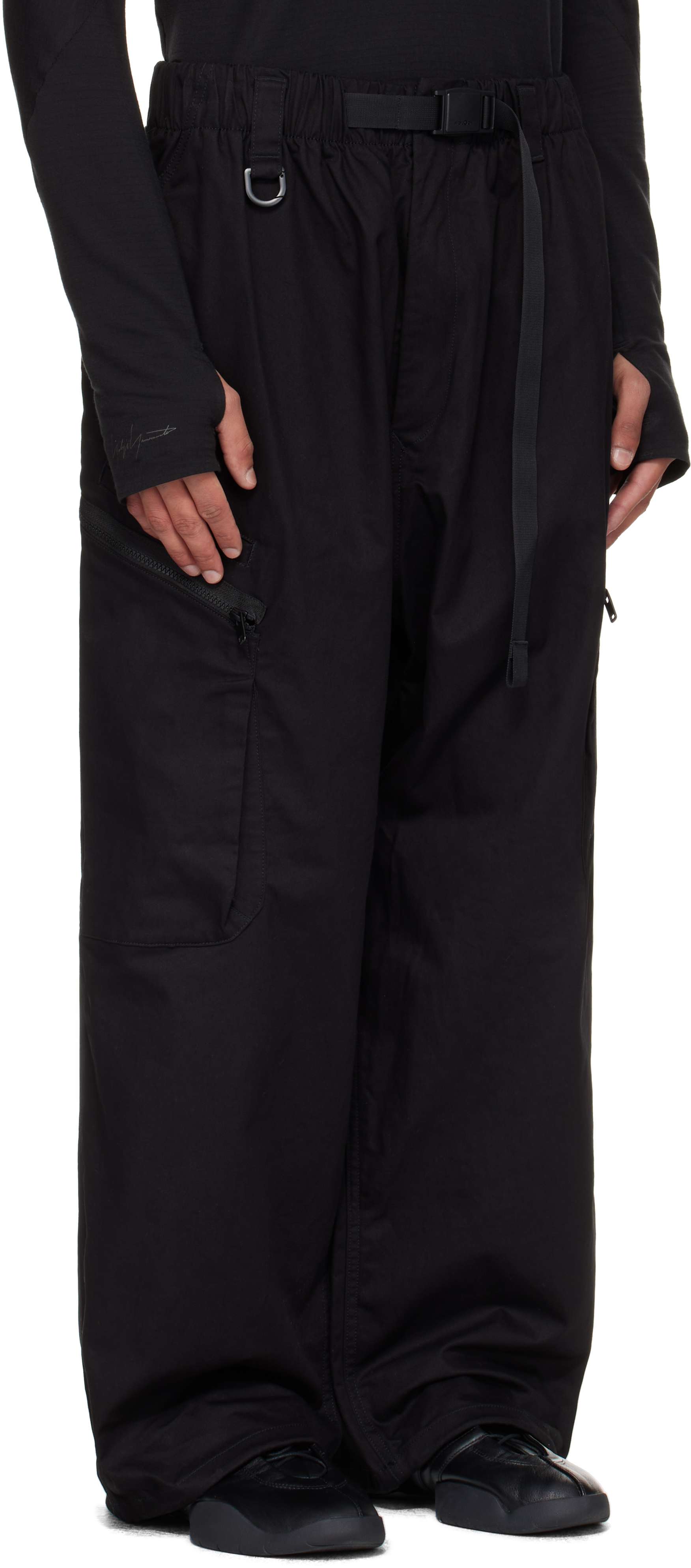 Y-3 Black Ut Twill Cargo Pants In Black