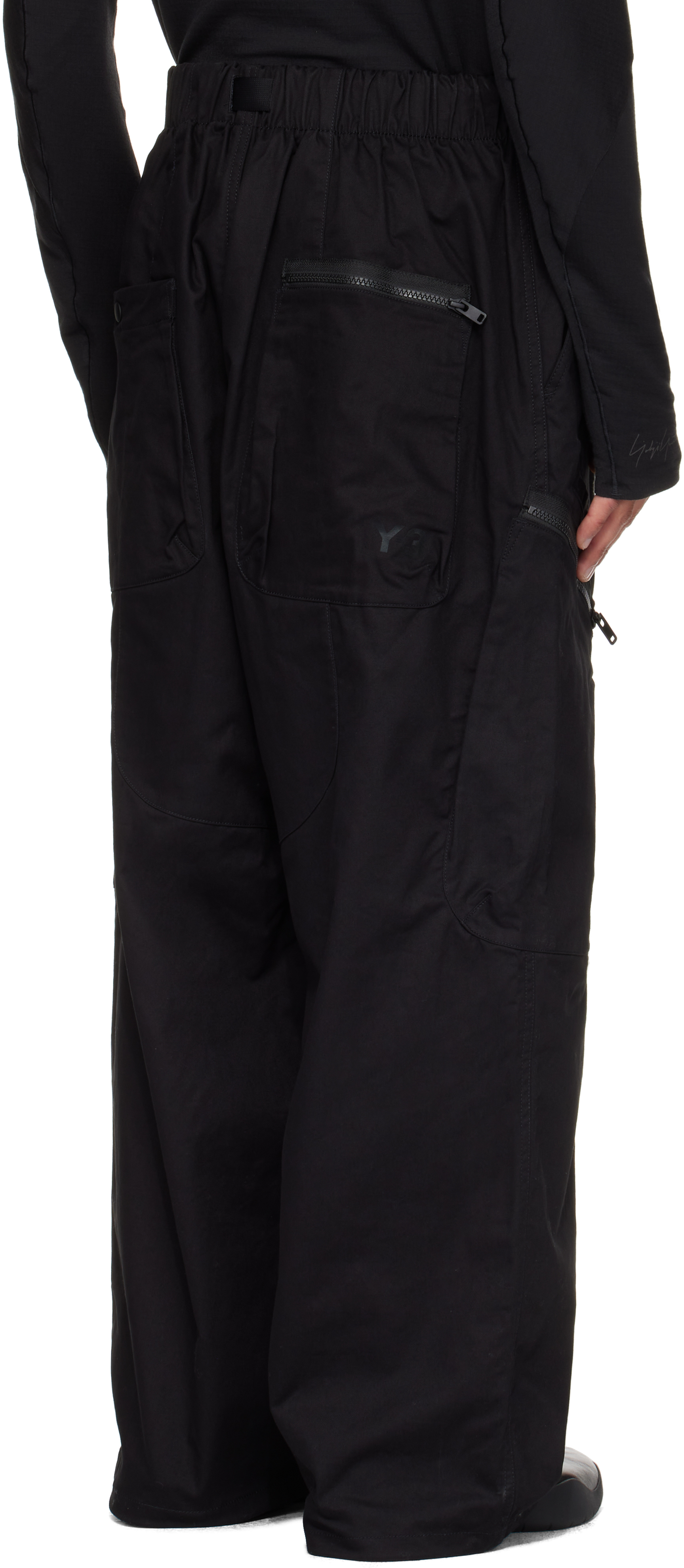 Y-3 Black Ut Twill Cargo Pants In Black