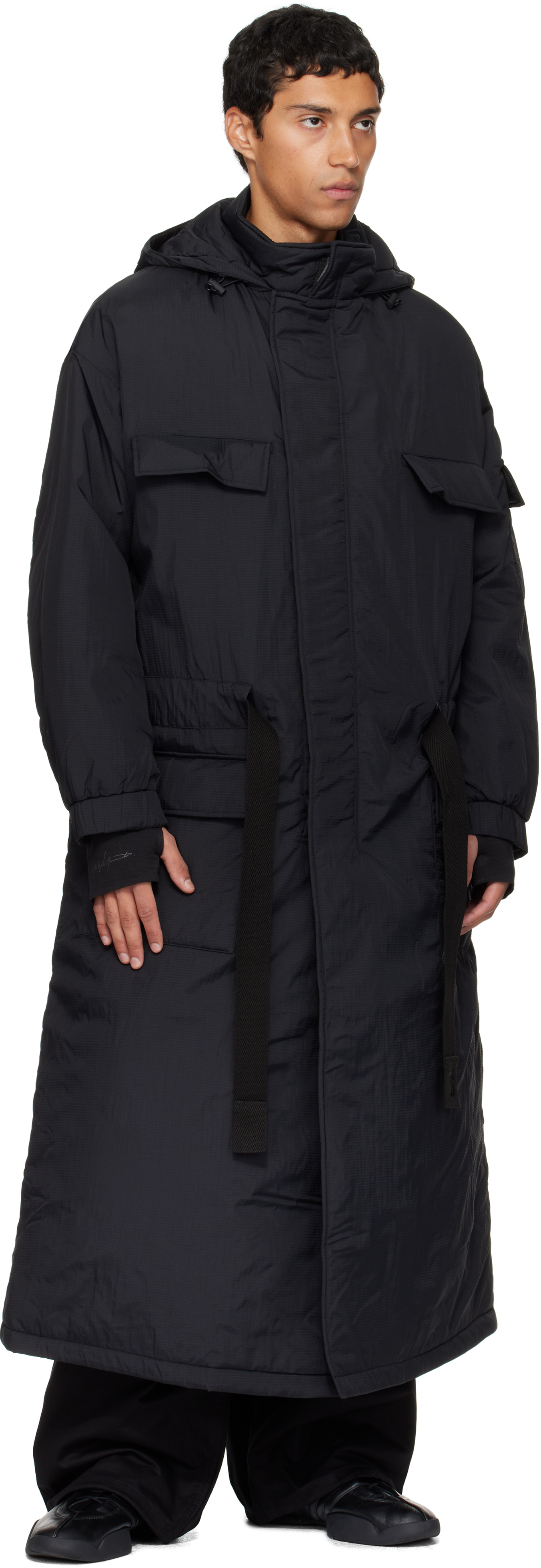 Y-3 Black Ut Twill Cargo Pants In Black