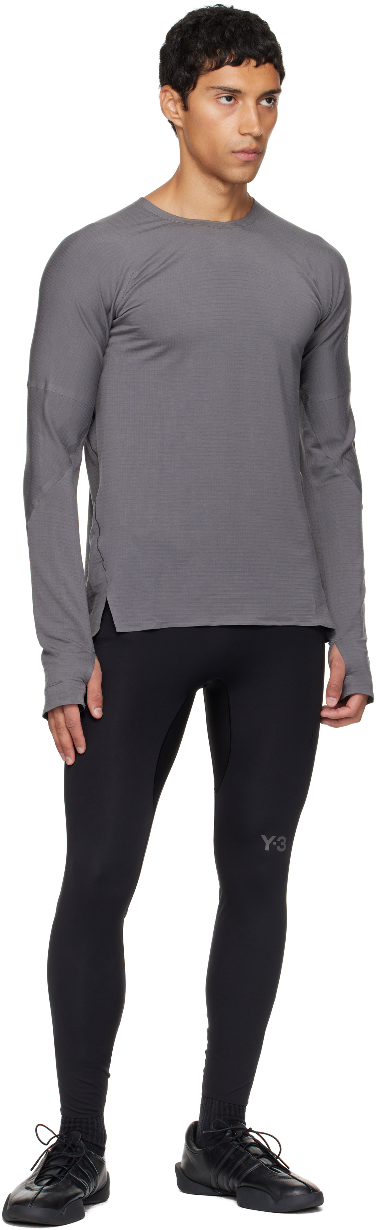 Y-3 Black Running Leggings In Black