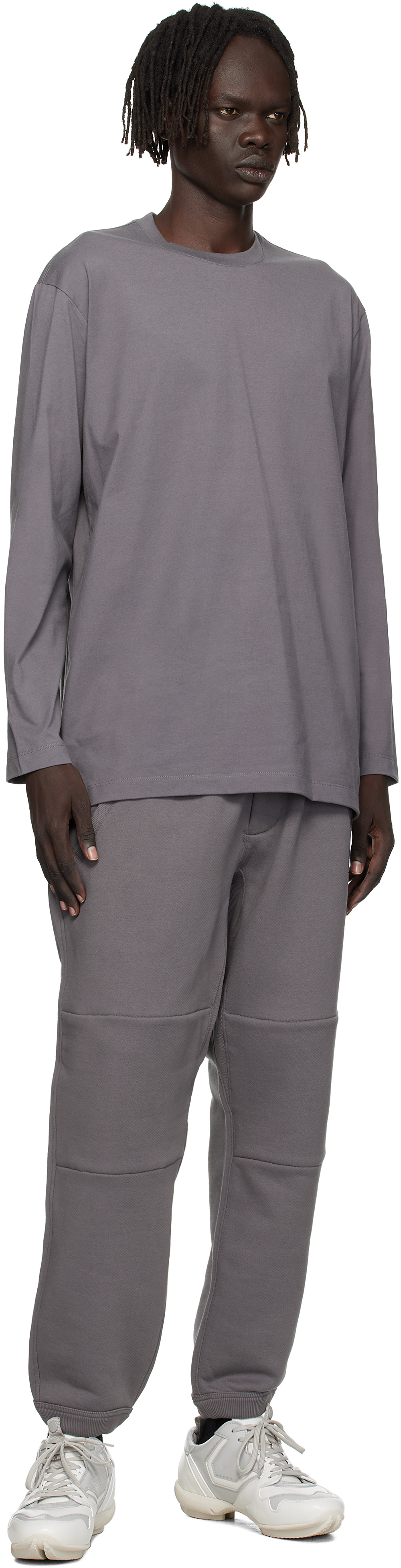 Y-3 Panelled Drawstring Trousers In Gray