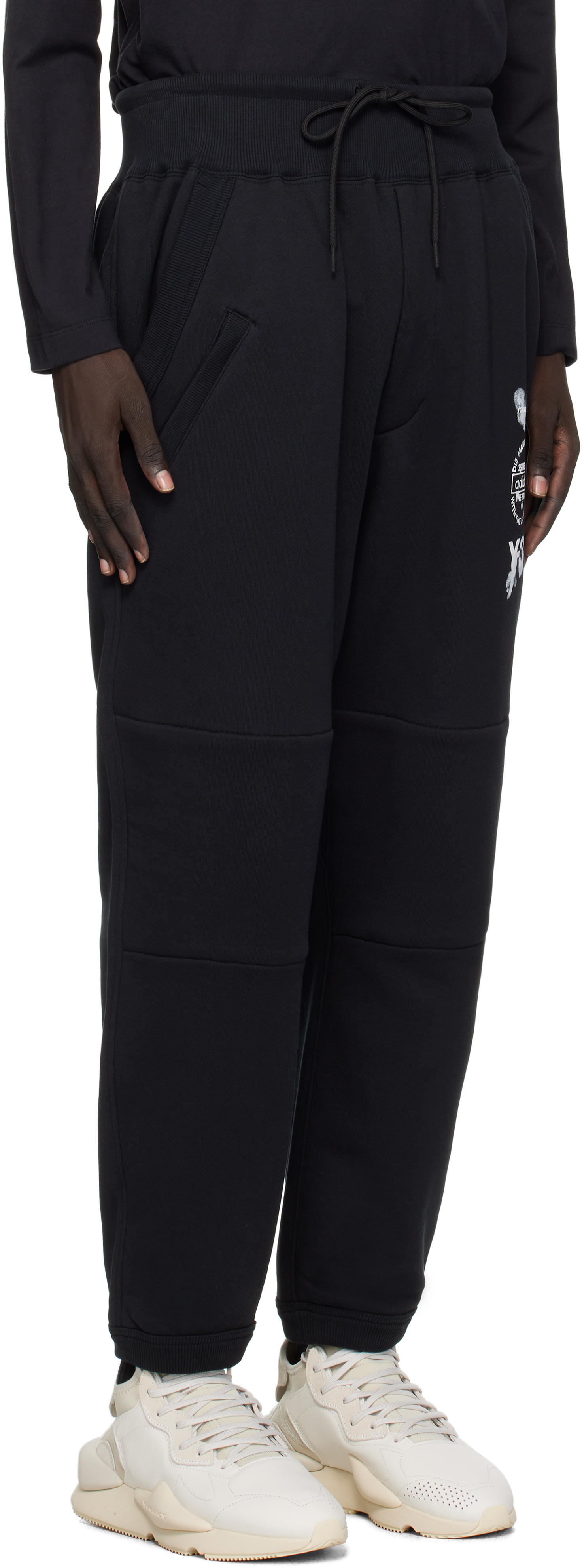 Y-3 Cuffed Track Pants Elastic Waistband In Black