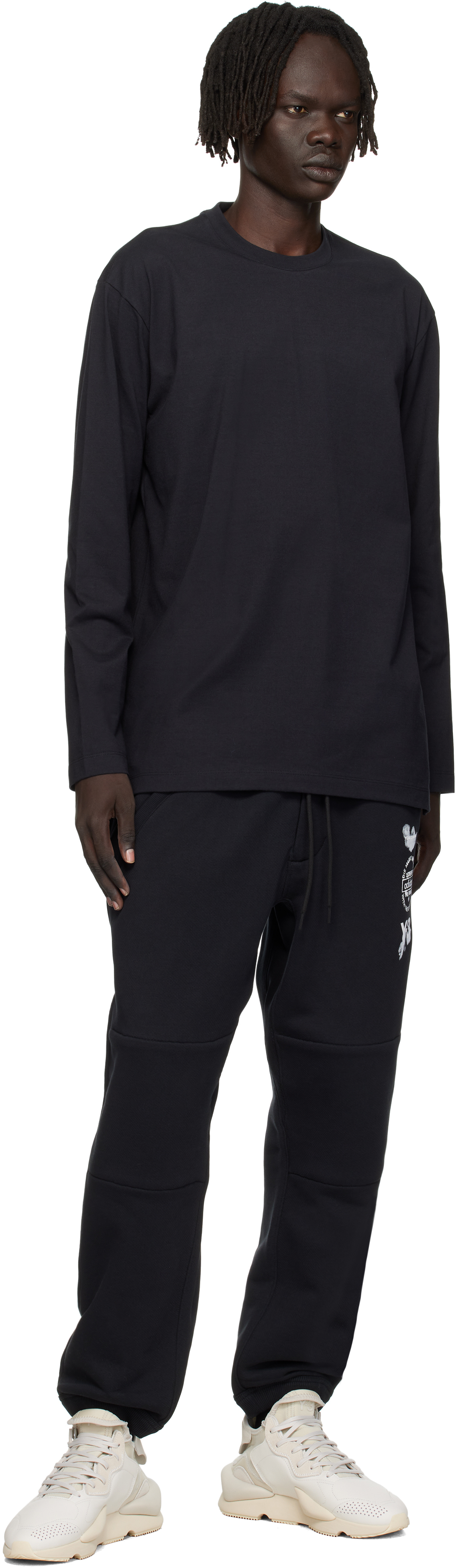 Y-3 Cuffed Track Pants Elastic Waistband In Black