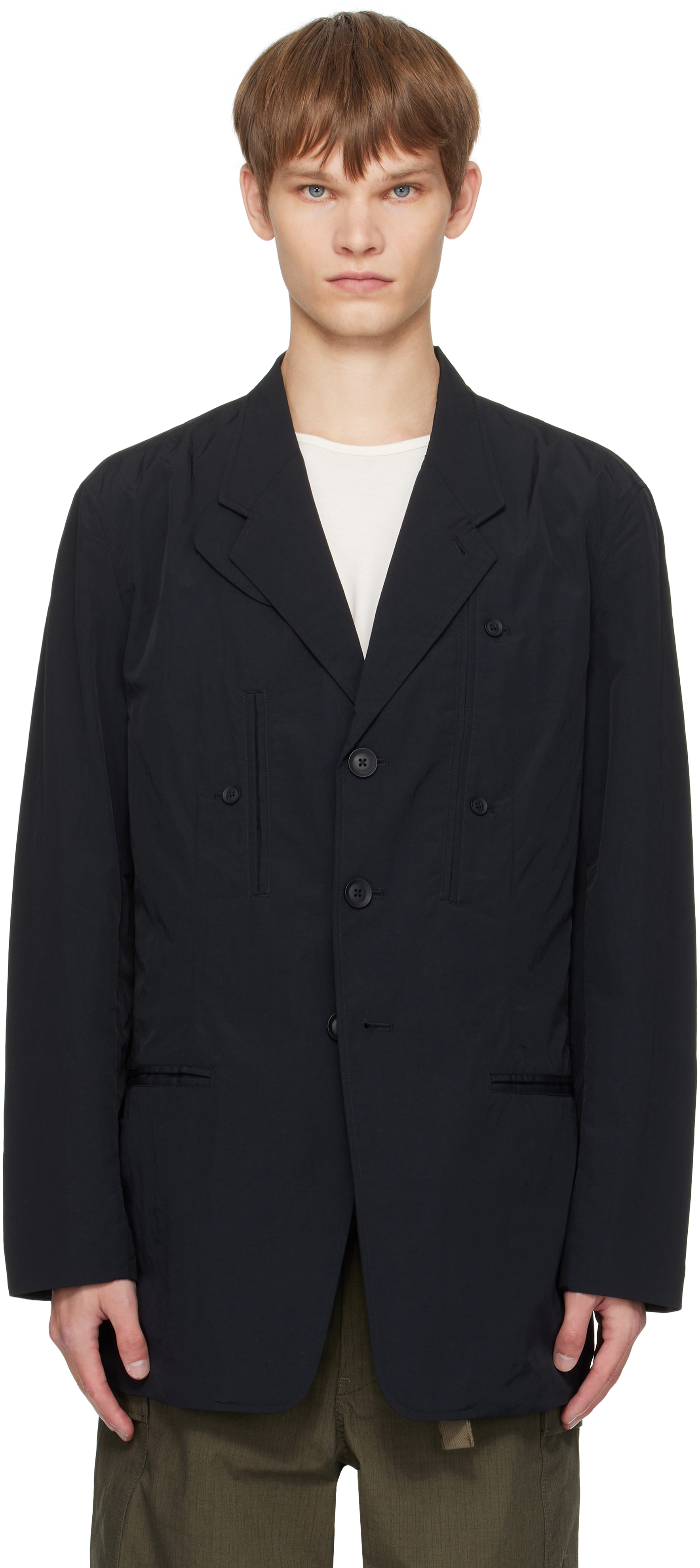 Black 'Y-3 Nylon' Blazer by Y-3 on Sale