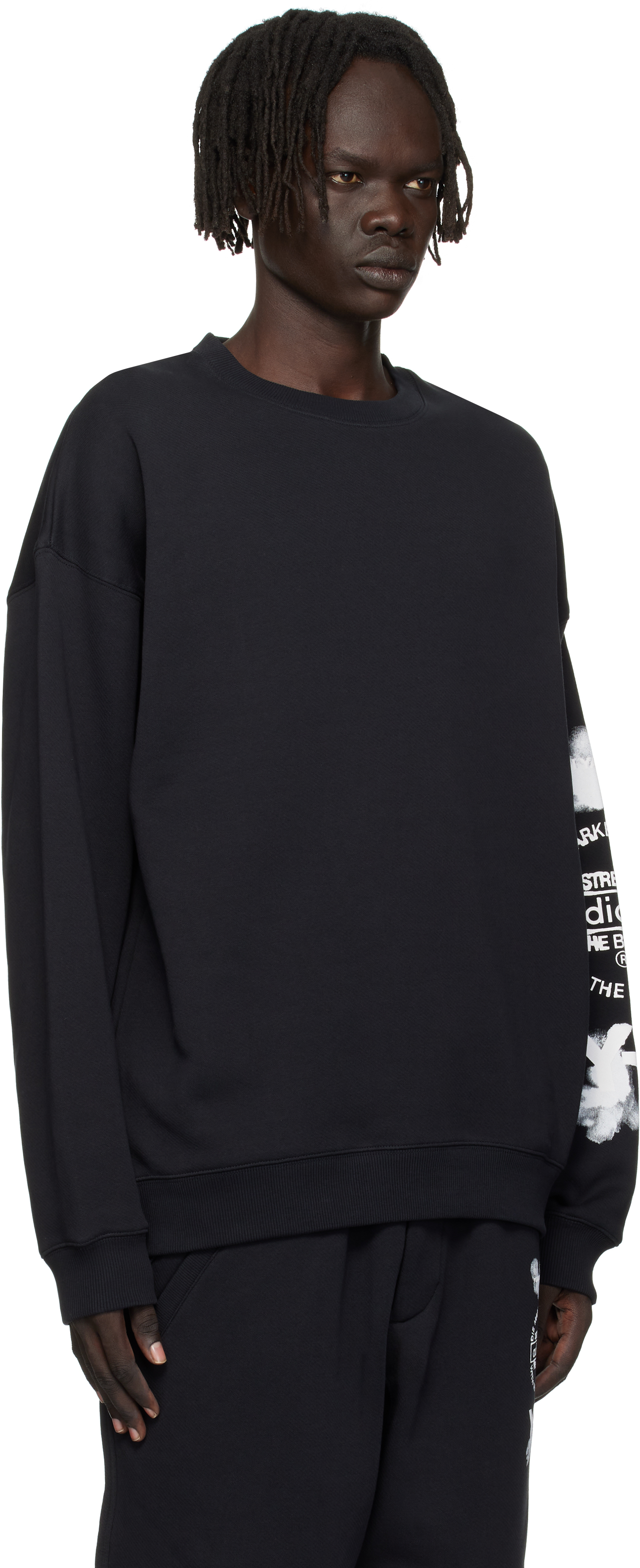 Y-3 Adidas Cloud-print Crew-neck Sweatshirt Clothing In Black