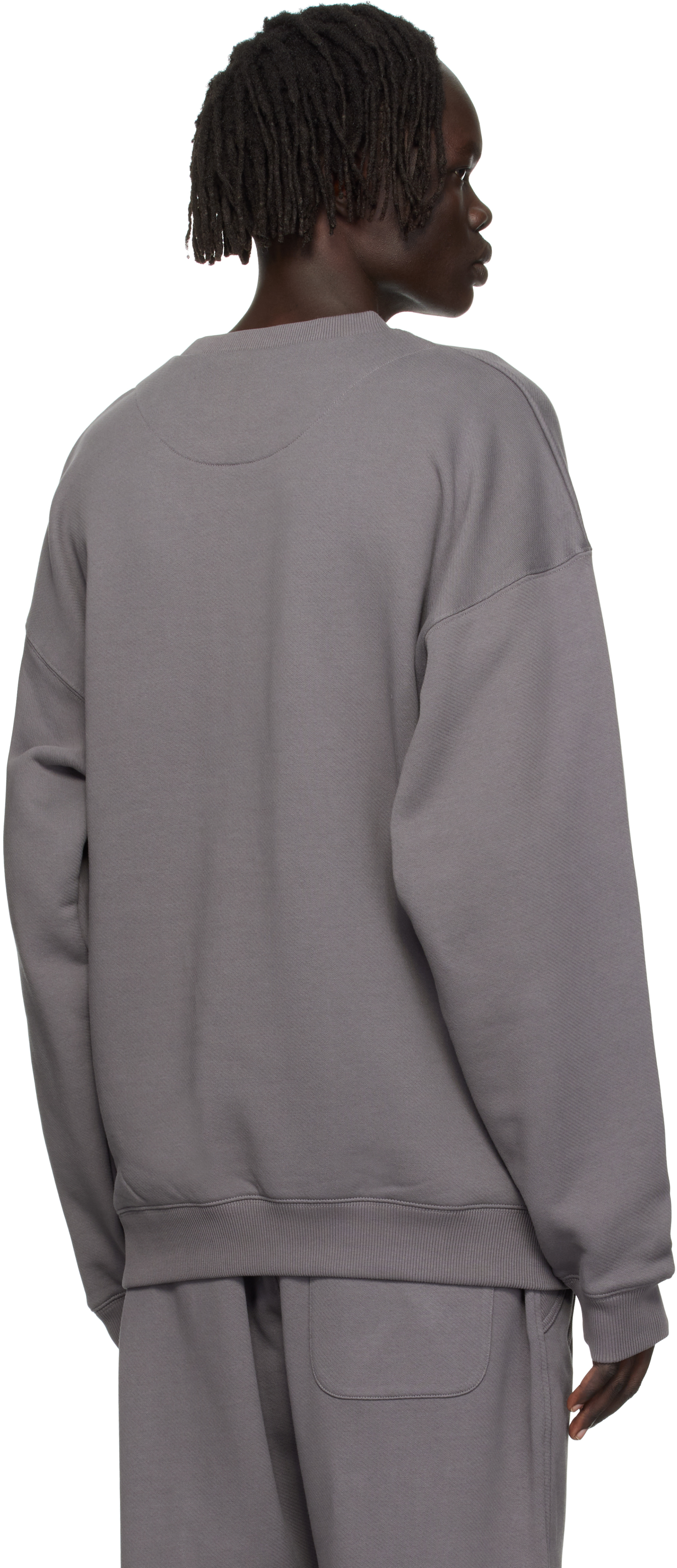 Y-3 Gray Graphic Crew Sweatshirt In Gray