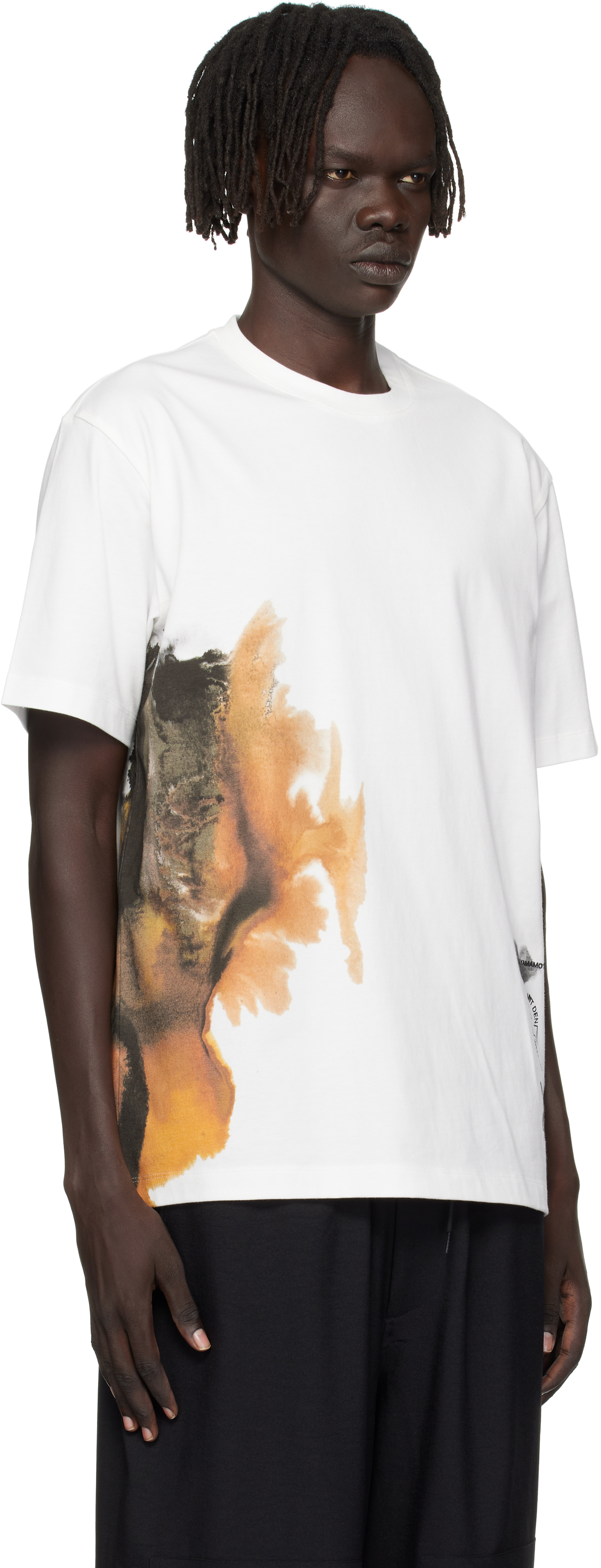 Y-3 White Aop Short Sleeve T-shirt In White
