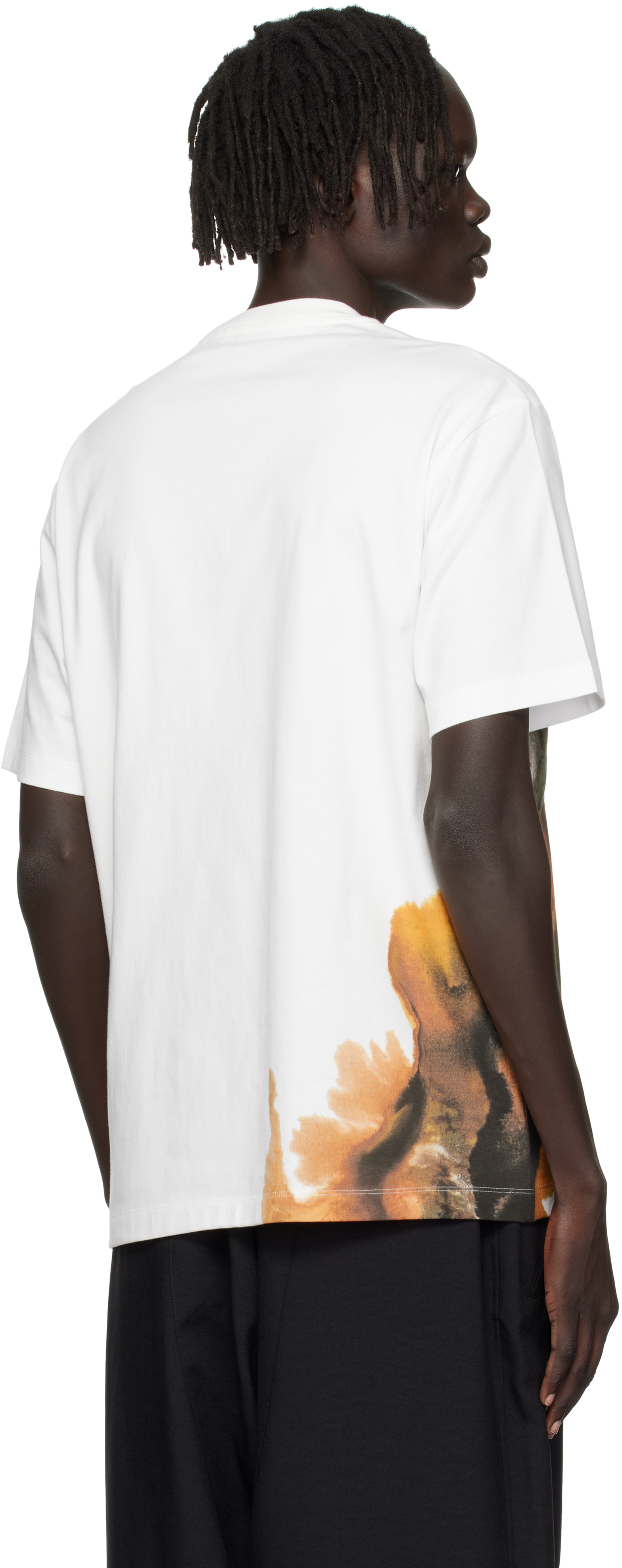 Y-3 White Aop Short Sleeve T-shirt In White