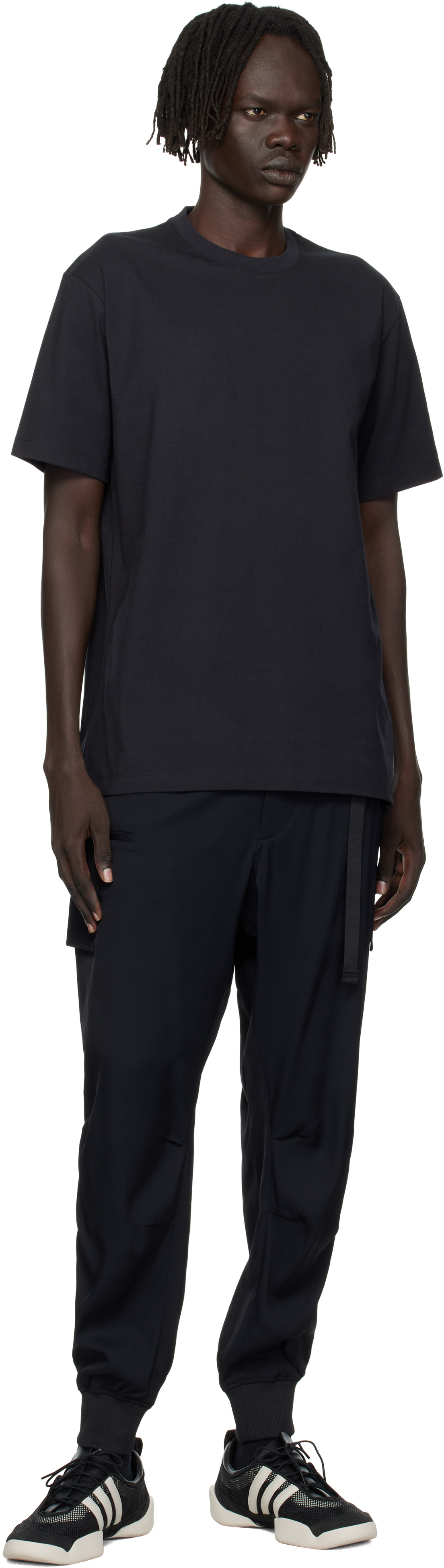 Y-3 Short-sleeve Cotton T-shirt With Bold Graphic Back In Black