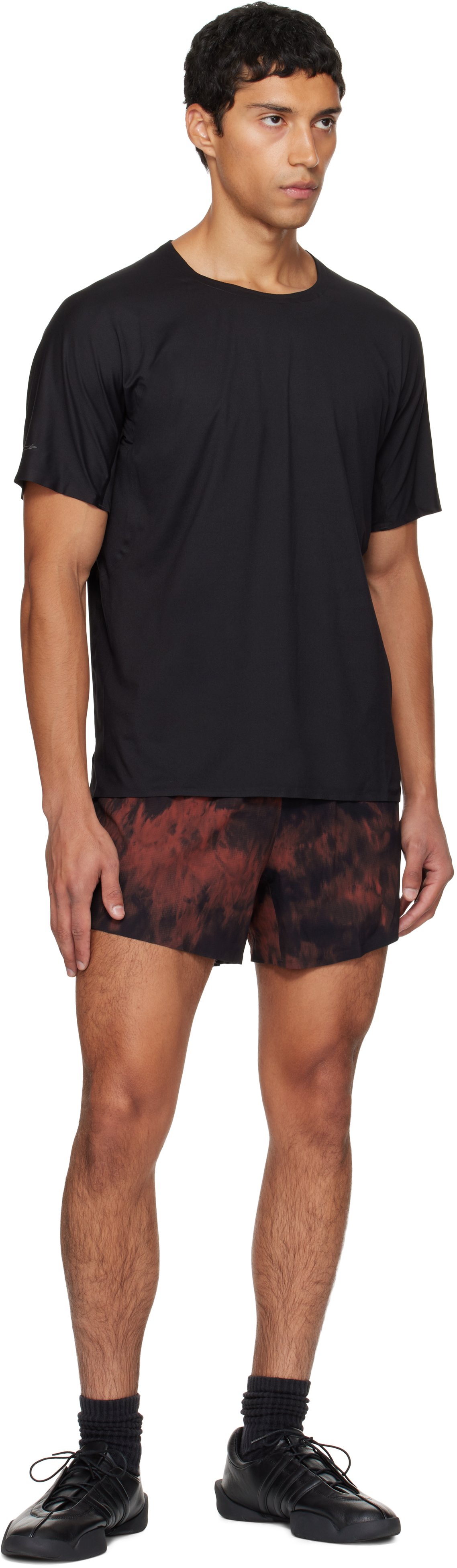 Y-3 Black Running Short Sleeve T-shirt In Blue