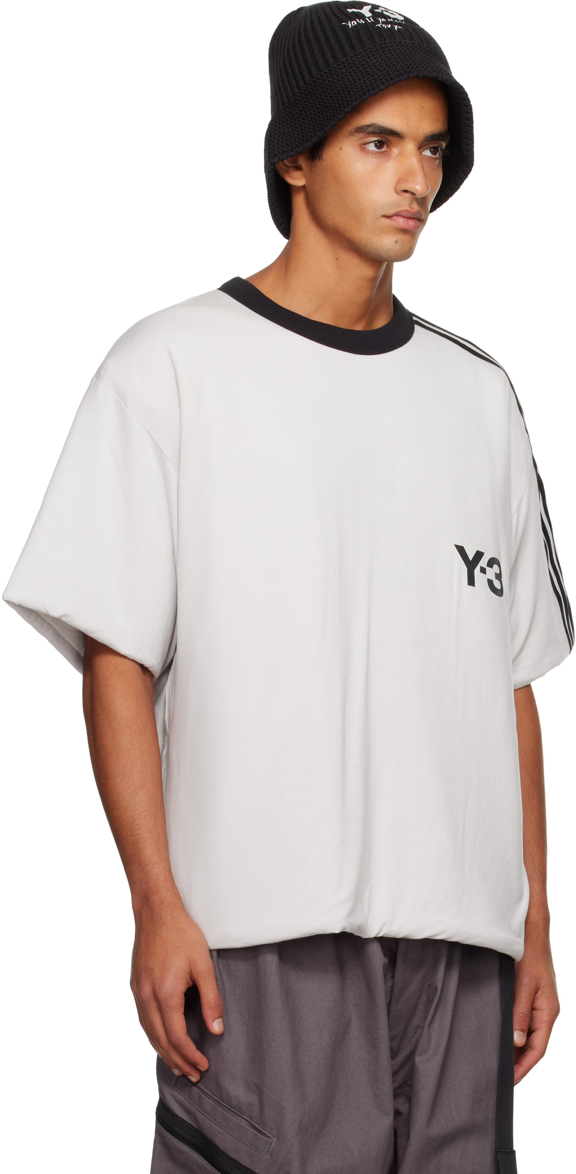Y-3 White Padded 3 Stripes T-shirt In Multi