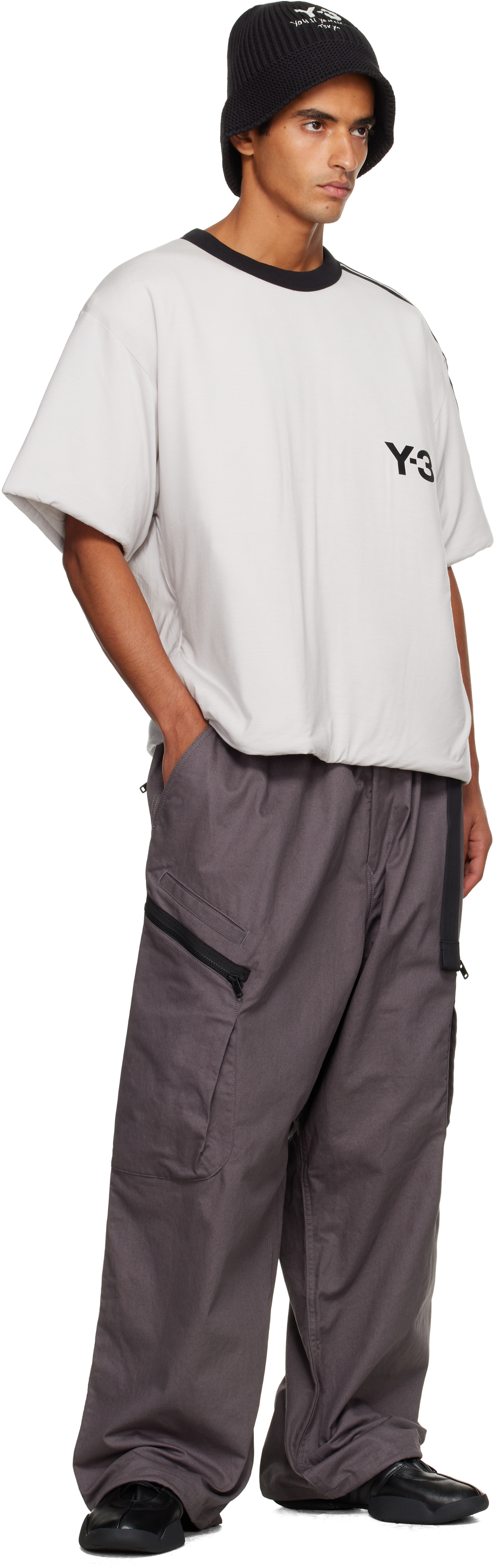 Y-3 White Padded 3 Stripes T-shirt In Multi