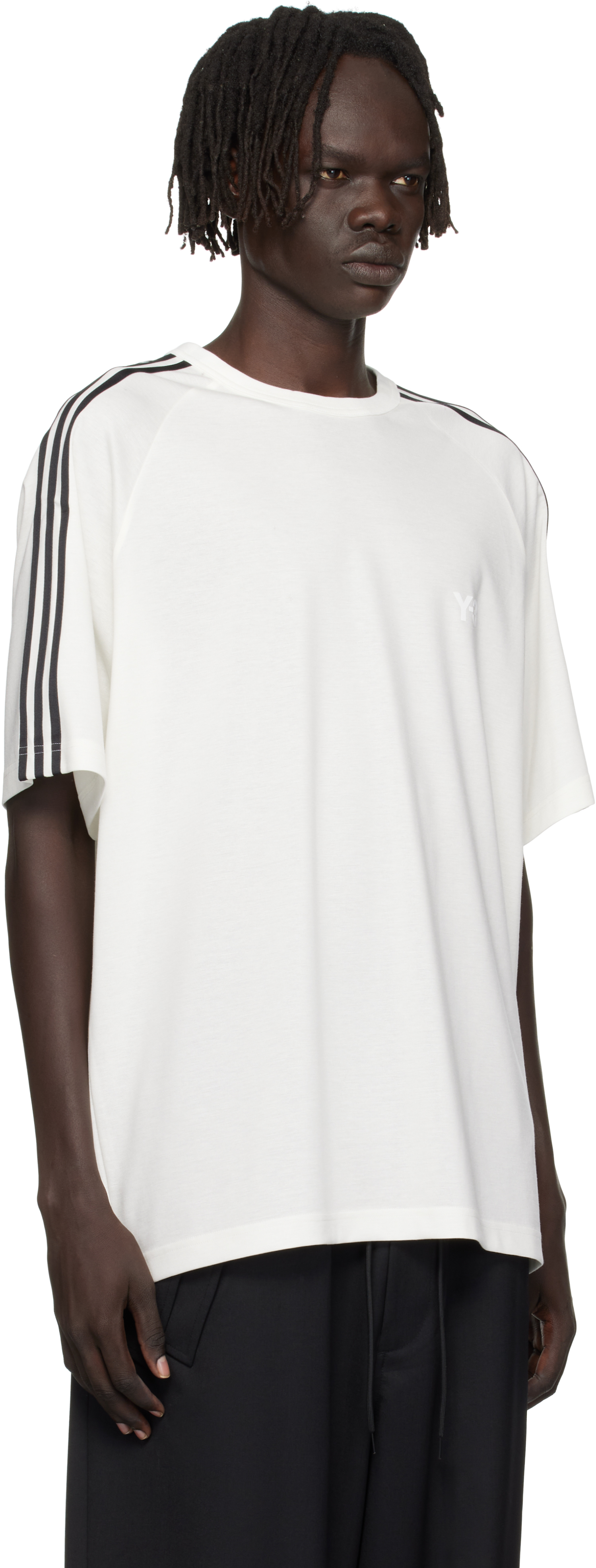 Y-3 White Short Sleeve 3-stripes T-shirt In White
