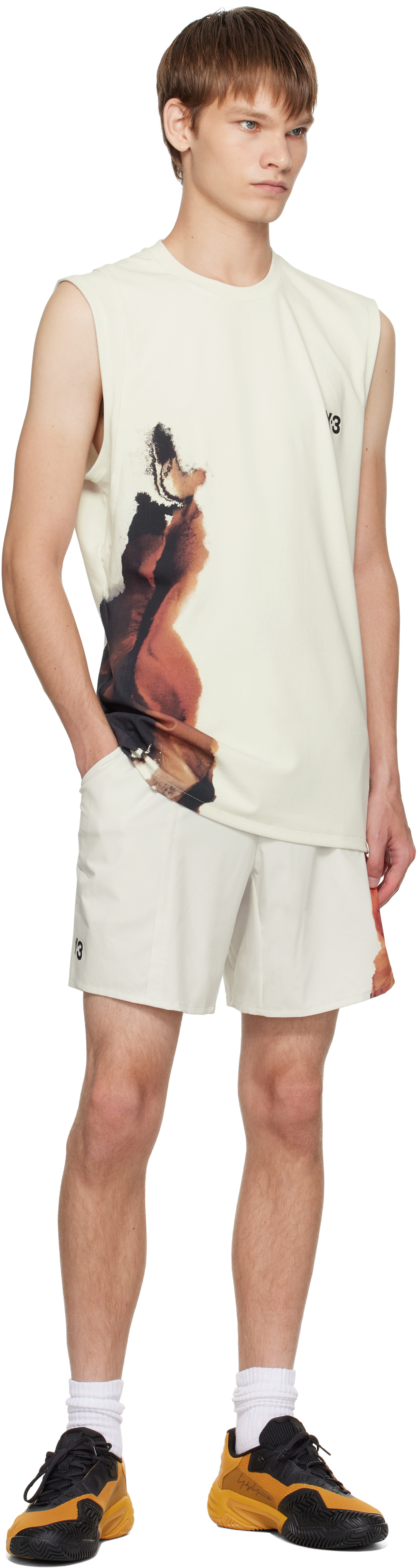 Y-3 Gray Us Open Tennis Pro Tank Top In Neutral