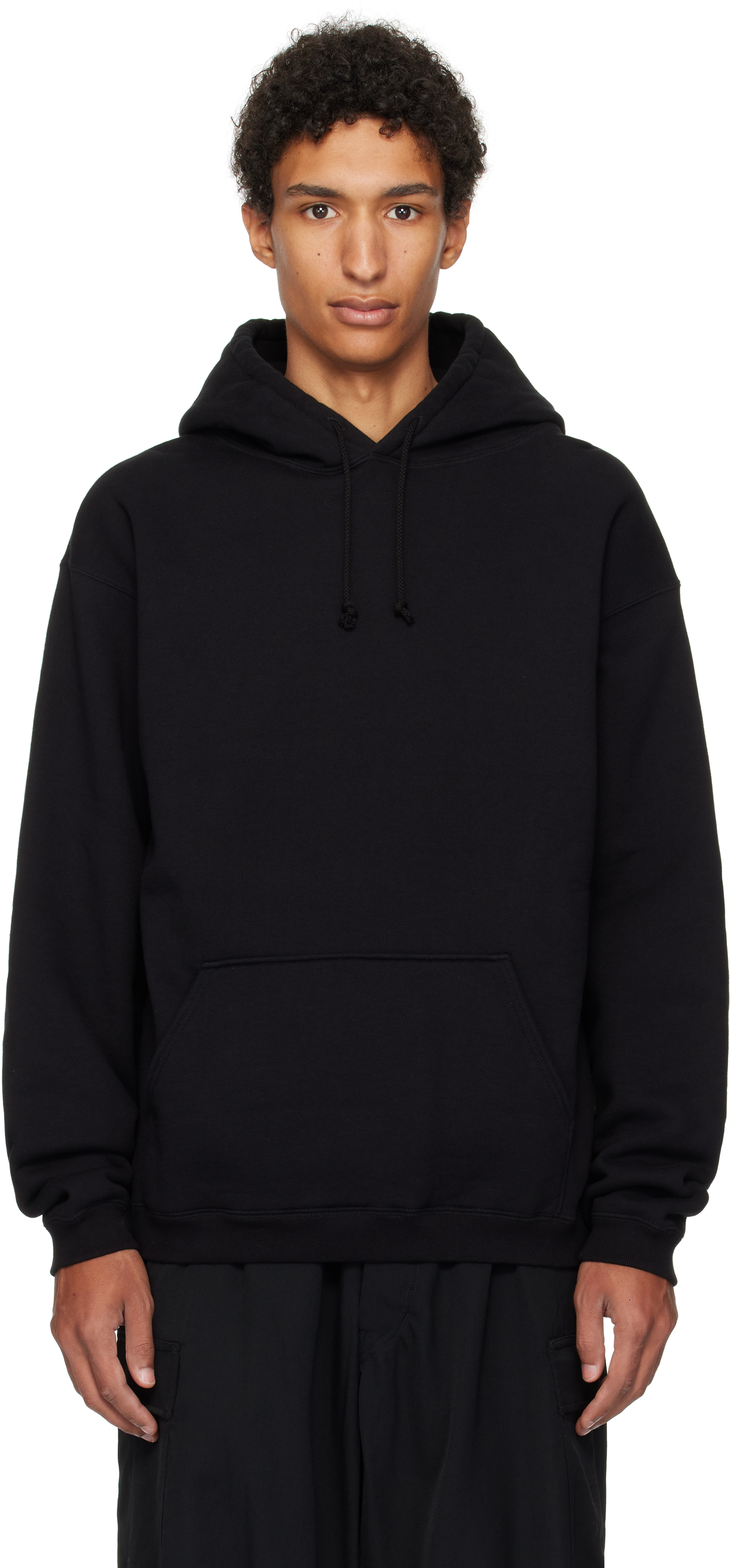 Ys For Men Black Printed Hoodie In Multi