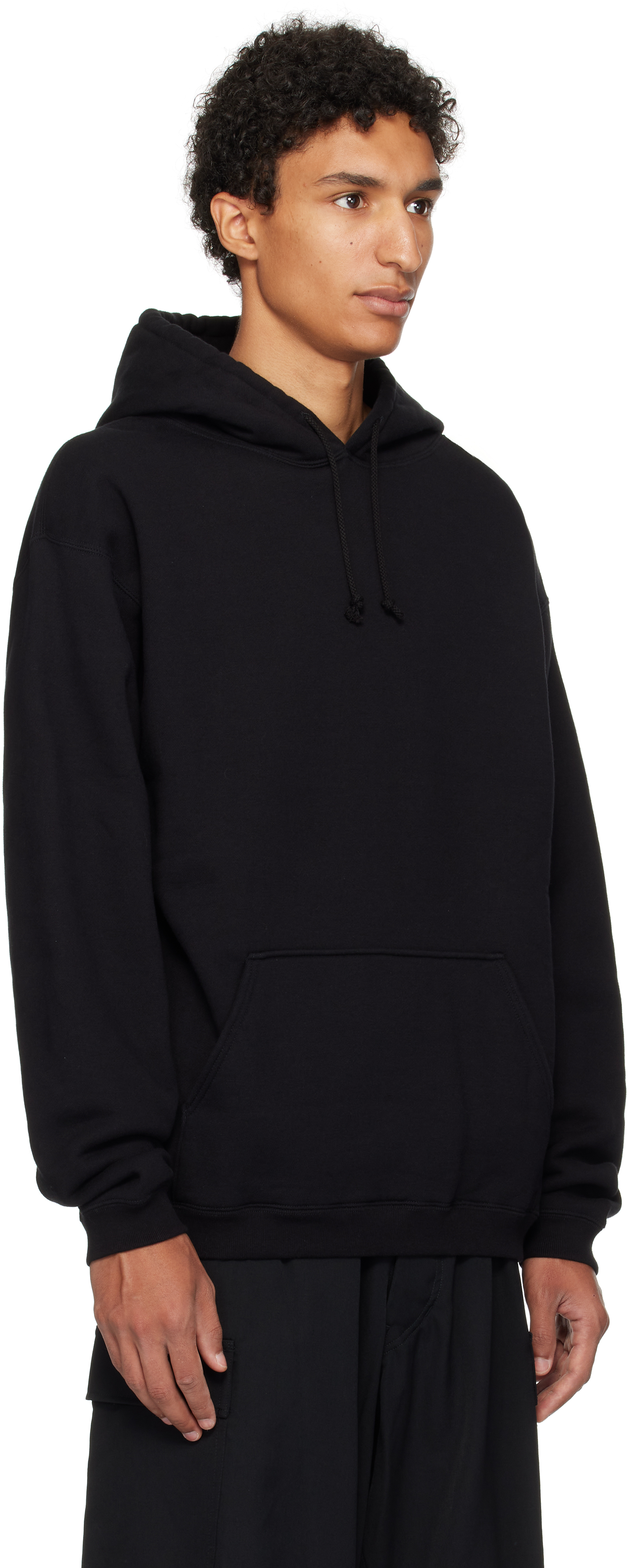 Ys For Men Black Printed Hoodie In Multi