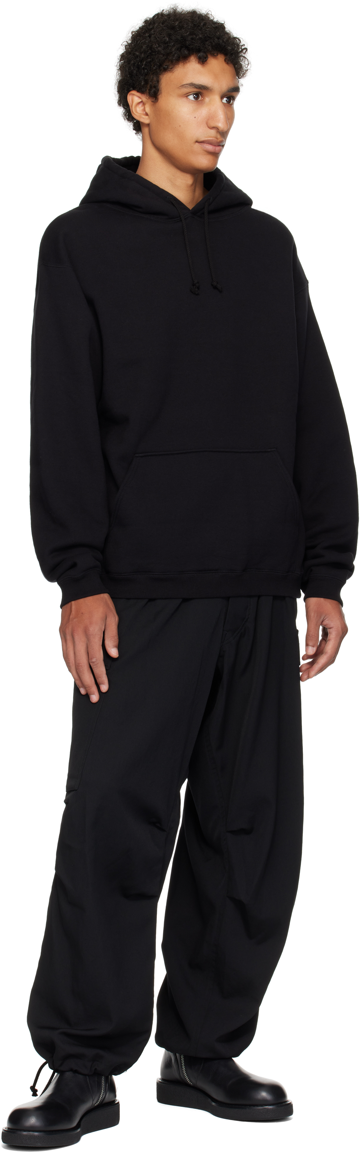 Ys For Men Black Printed Hoodie In Multi