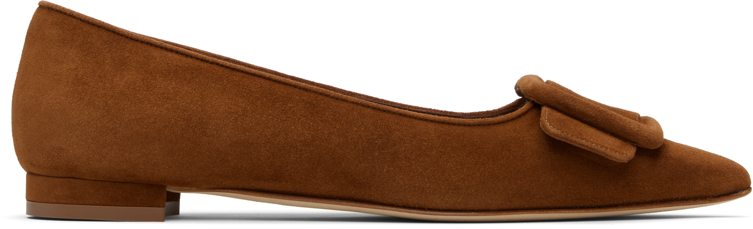 Manolo Blahnik Tan Maysale Pump Ballerina Flats
