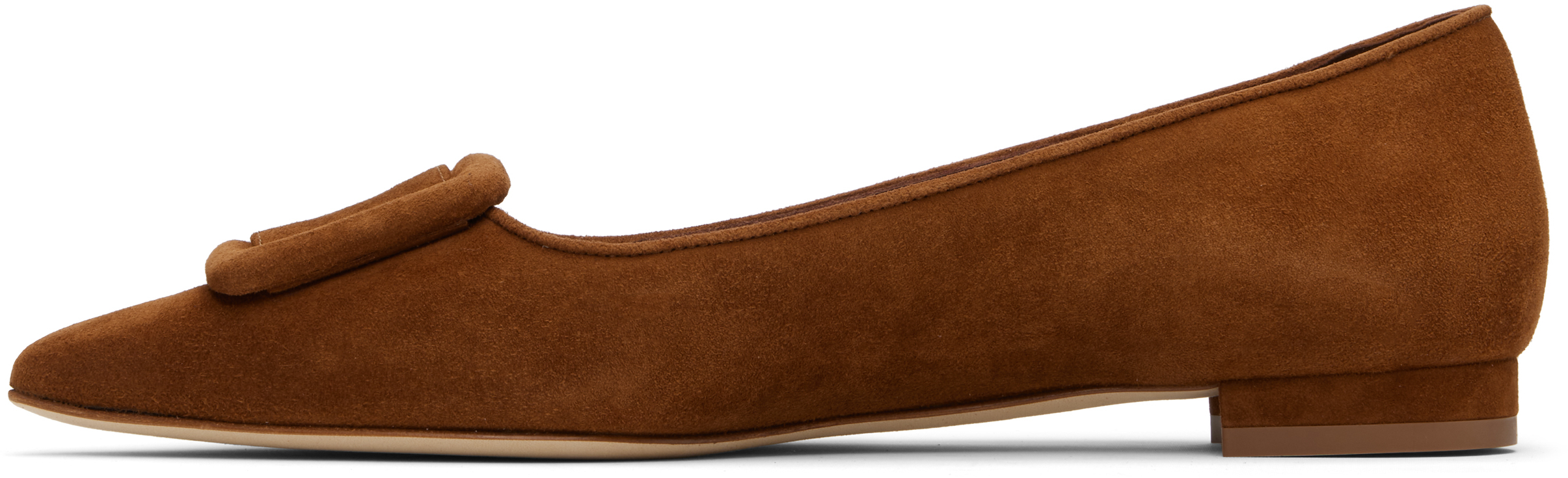 Manolo Blahnik Tan Maysale Pump Ballerina Flats