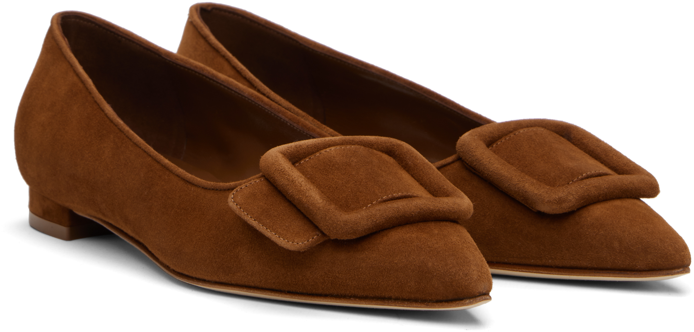 Manolo Blahnik Tan Maysale Pump Ballerina Flats