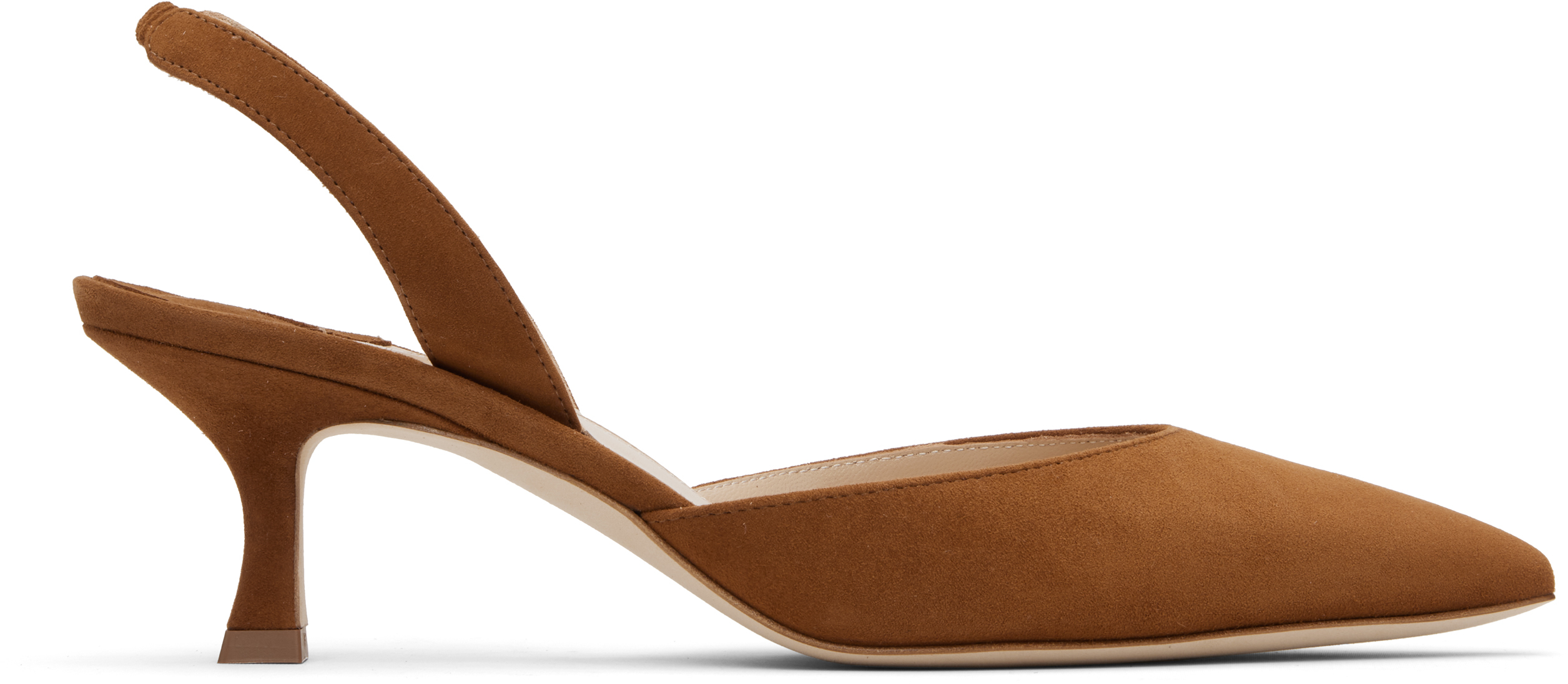Manolo Blahnik: Tan Carolyne Heeled Sandals | SSENSE