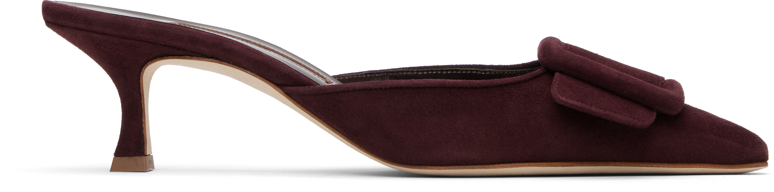 Manolo Blahnik Dark Maysale 50 Suede Mules