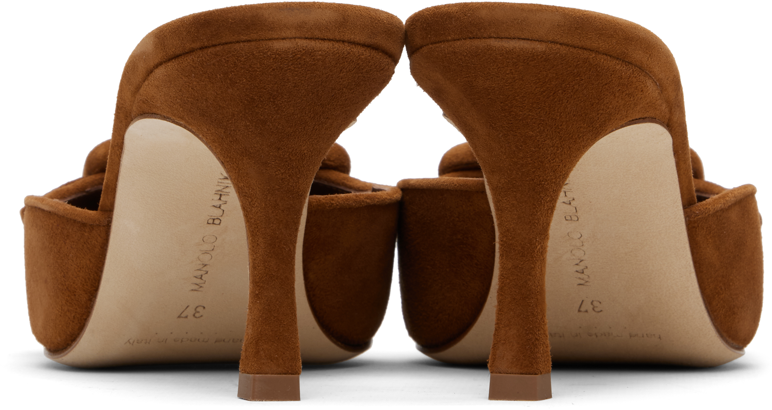 Manolo Blahnik Tan Maysale 70 Heeled Sandals