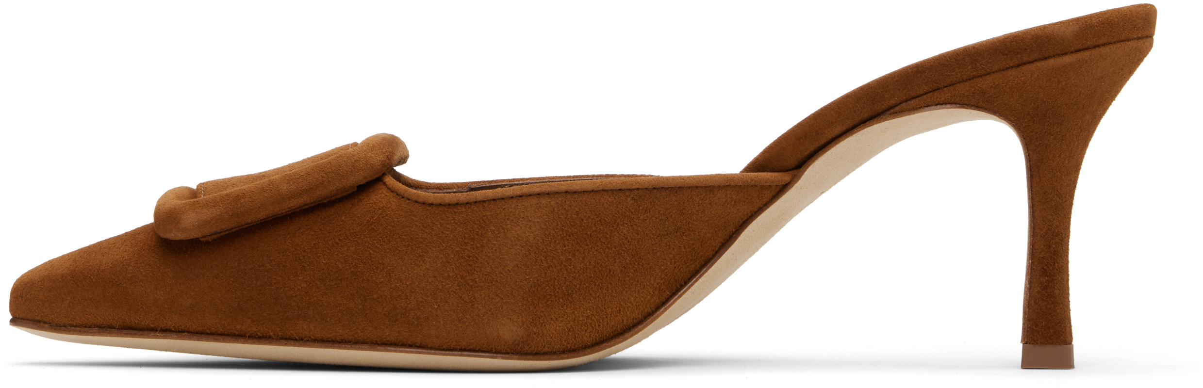 Manolo Blahnik Tan Maysale 70 Heeled Sandals