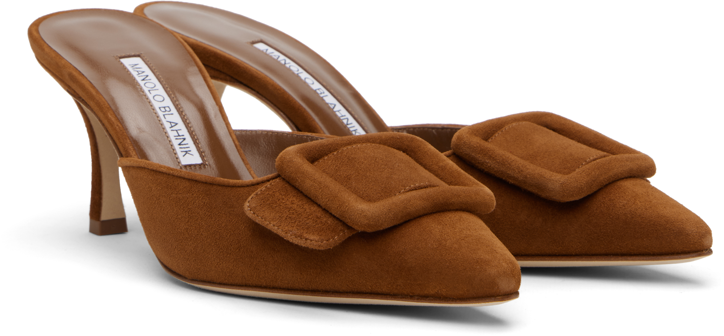 Manolo Blahnik Tan Maysale 70 Heeled Sandals