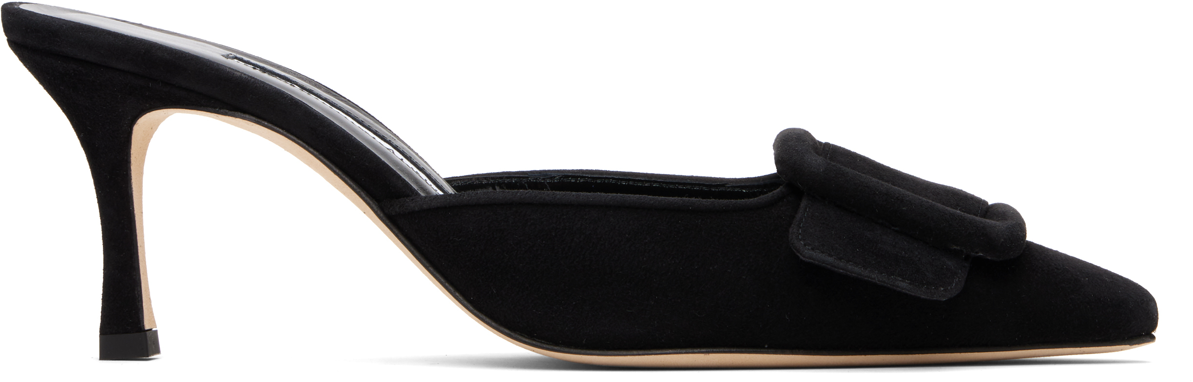 Manolo Blahnik: Black Maysale 70 Heeled Sandals | SSENSE