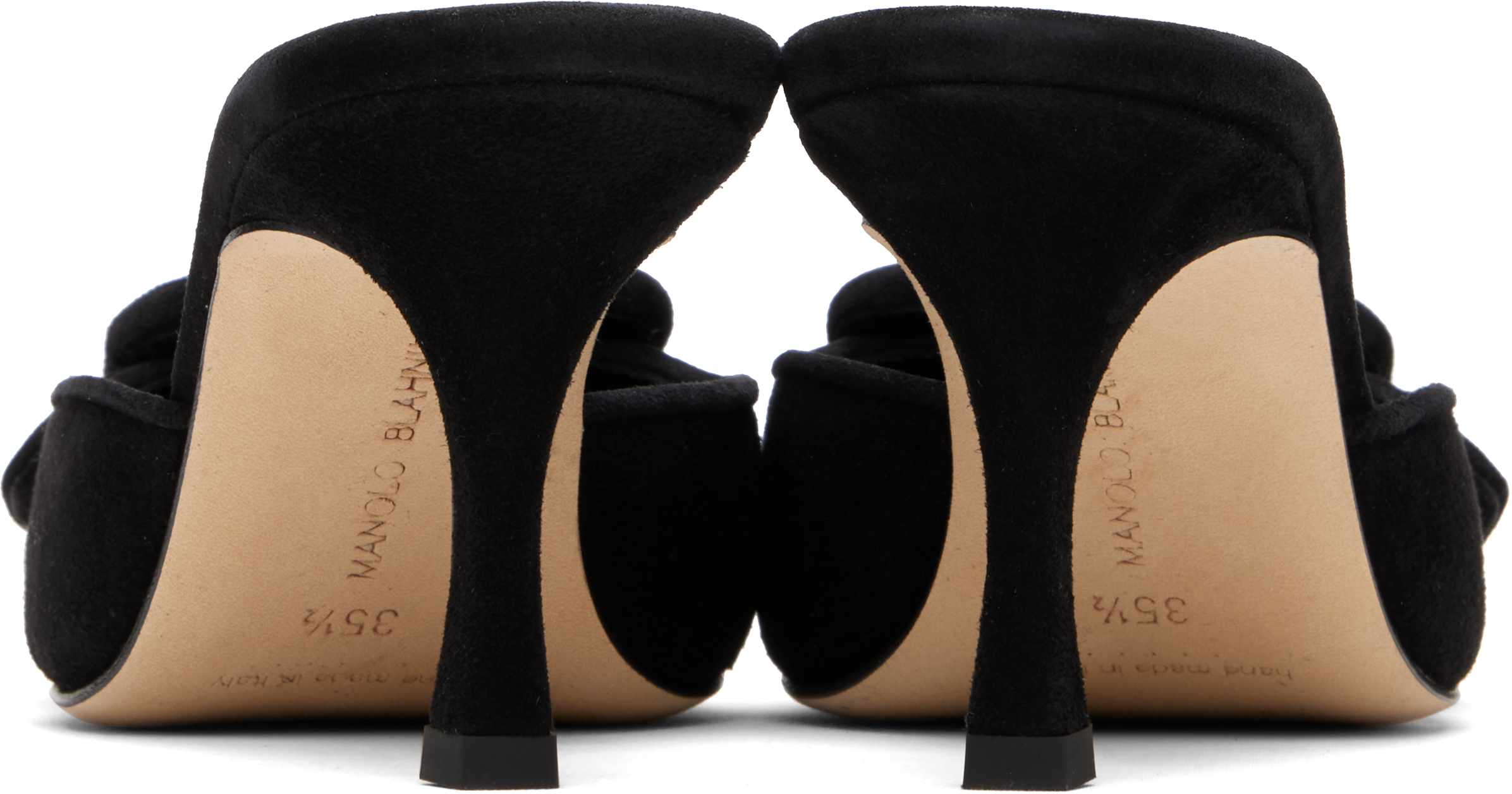 Manolo Blahnik Brown Maysale 70 Heeled Sandals In Black