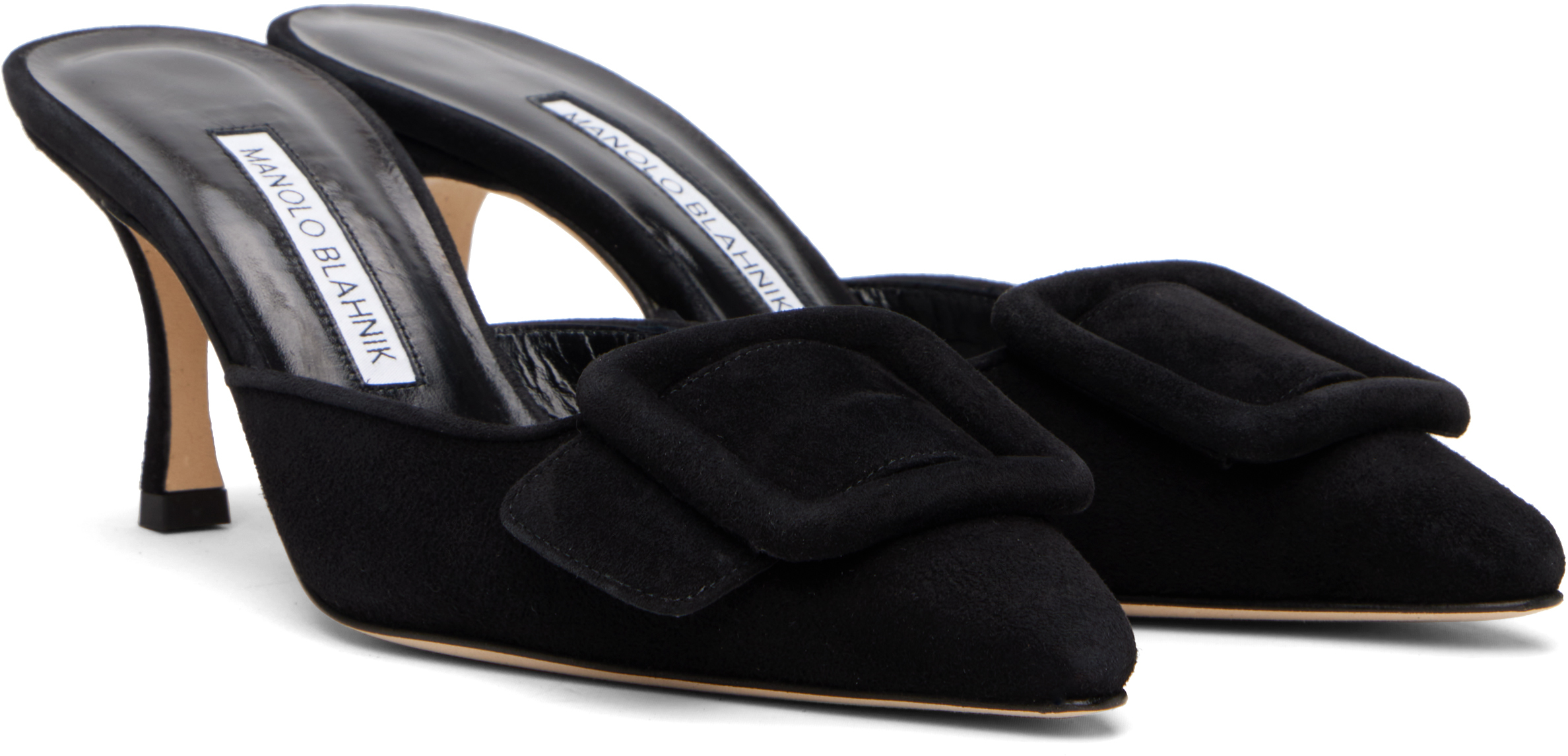 Manolo Blahnik Brown Maysale 70 Heeled Sandals In Black