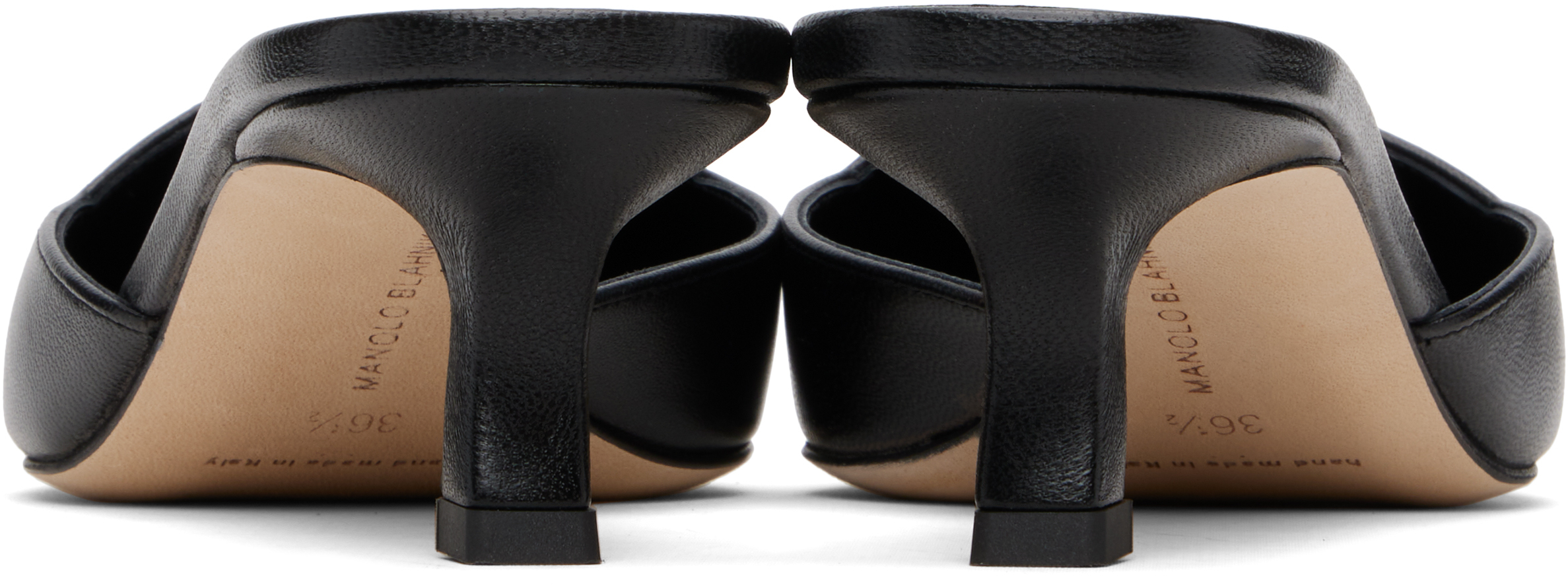 Manolo Blahnik Black Moiramu Heeled Sandals In Black