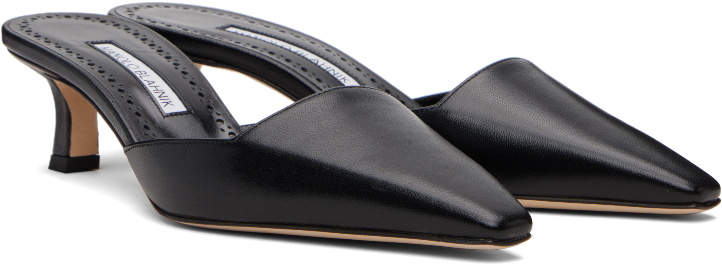Manolo Blahnik Black Moiramu Heeled Sandals In Black