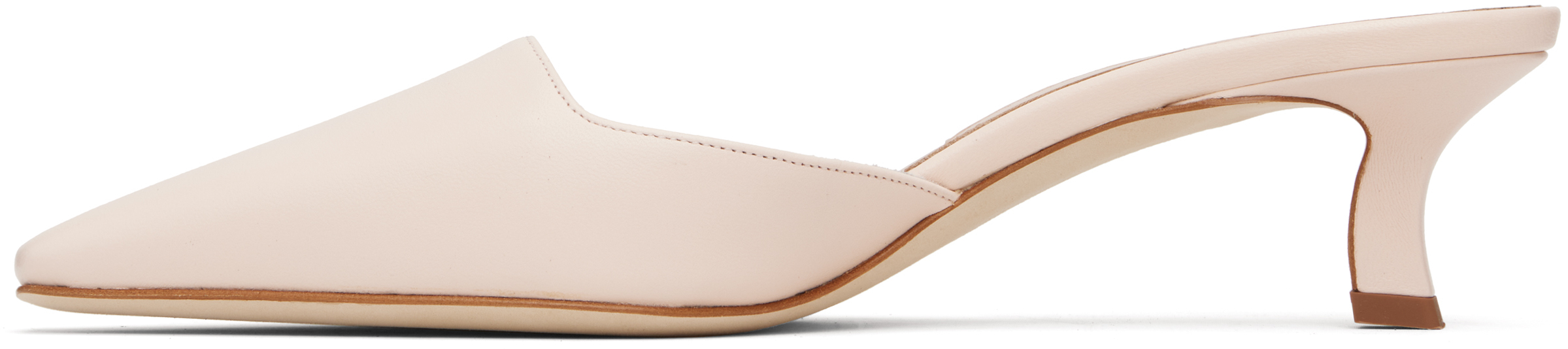 Manolo Blahnik Pink Moiramu Mules In Nude