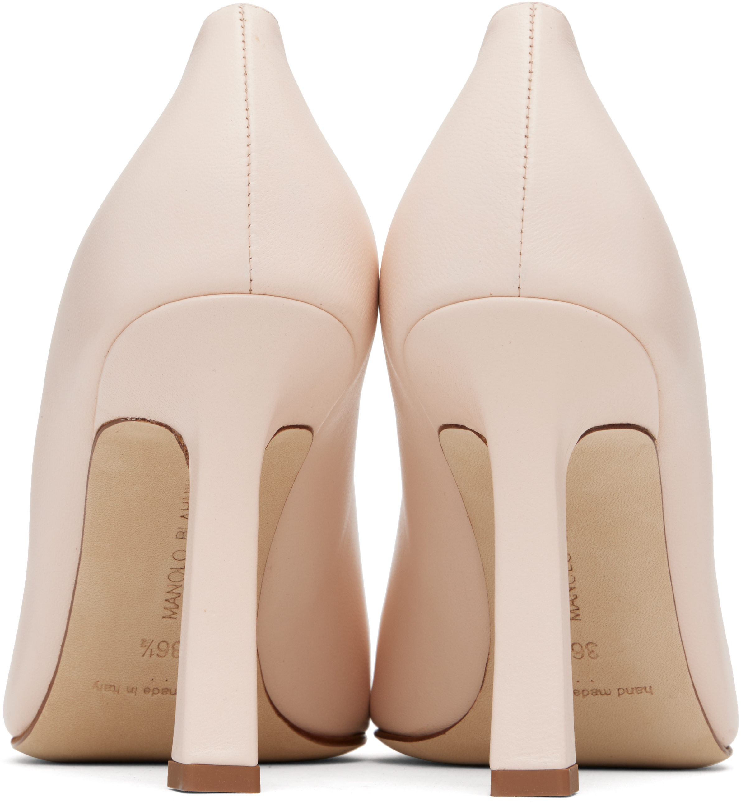 Manolo Blahnik Pink Moira Heels In Nude