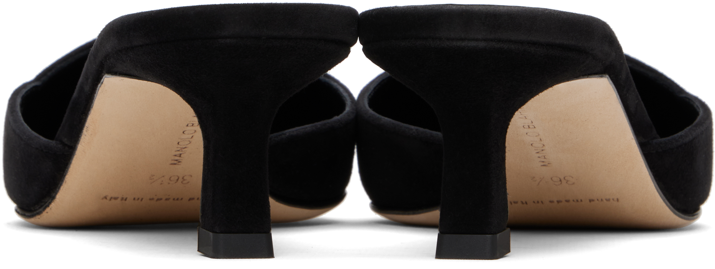 Manolo Blahnik Black Moiramu Heeled Sandals In Black