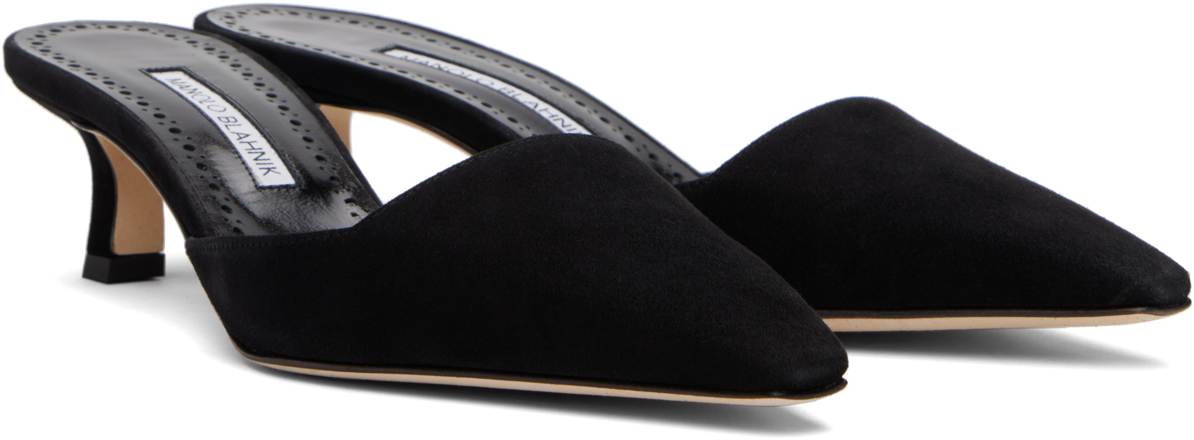 Manolo Blahnik Black Moiramu Heeled Sandals In Black