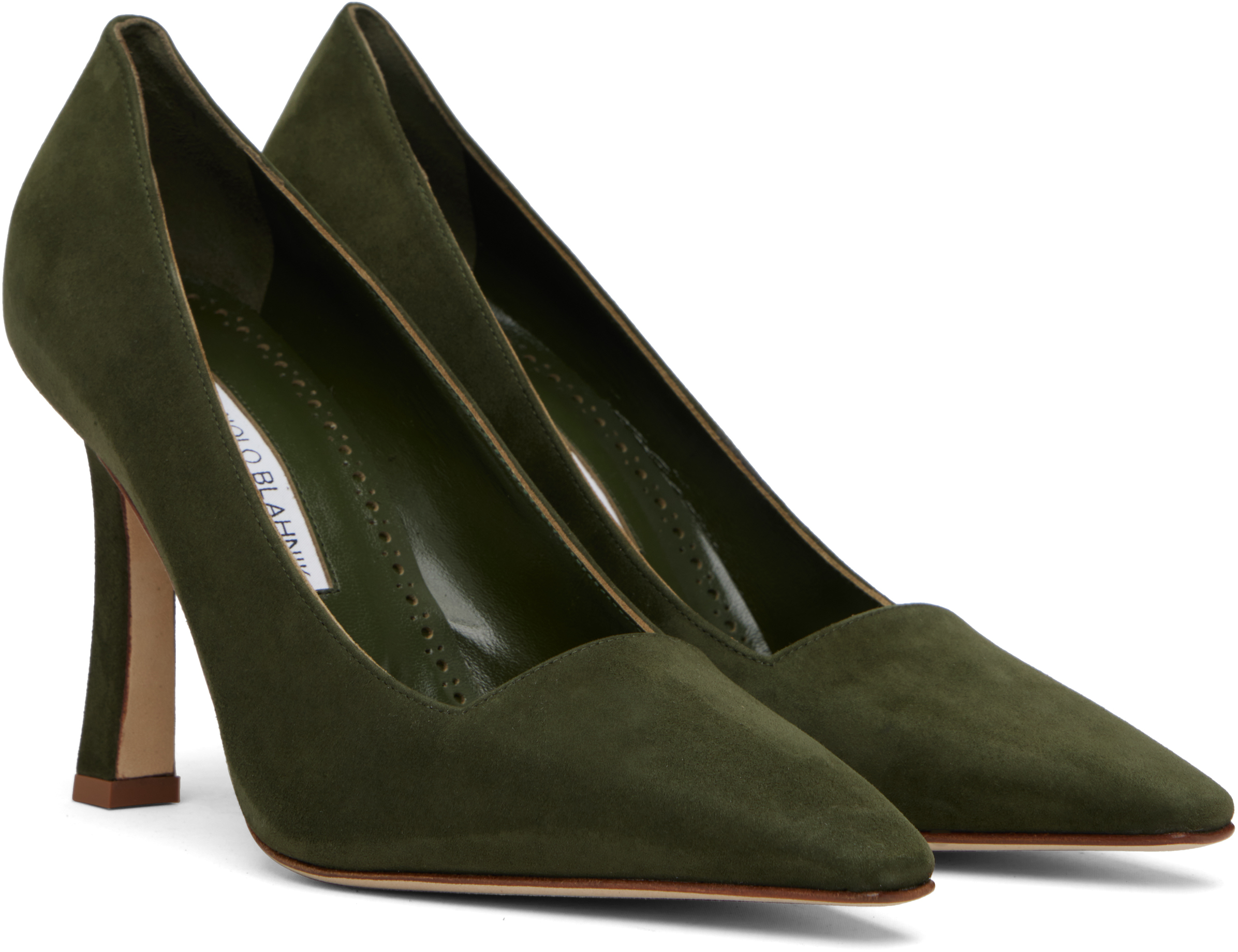 Manolo Blahnik Moiralo Suede Pumps In Brown