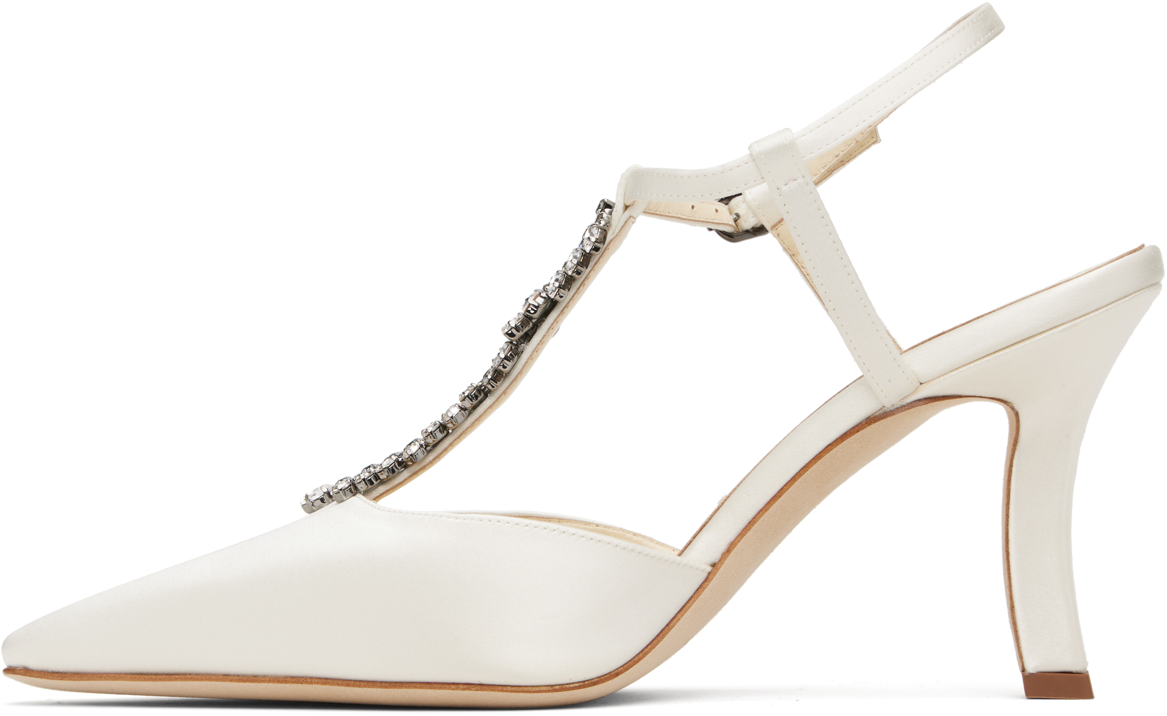Manolo Blahnik White Sufik Heels In White
