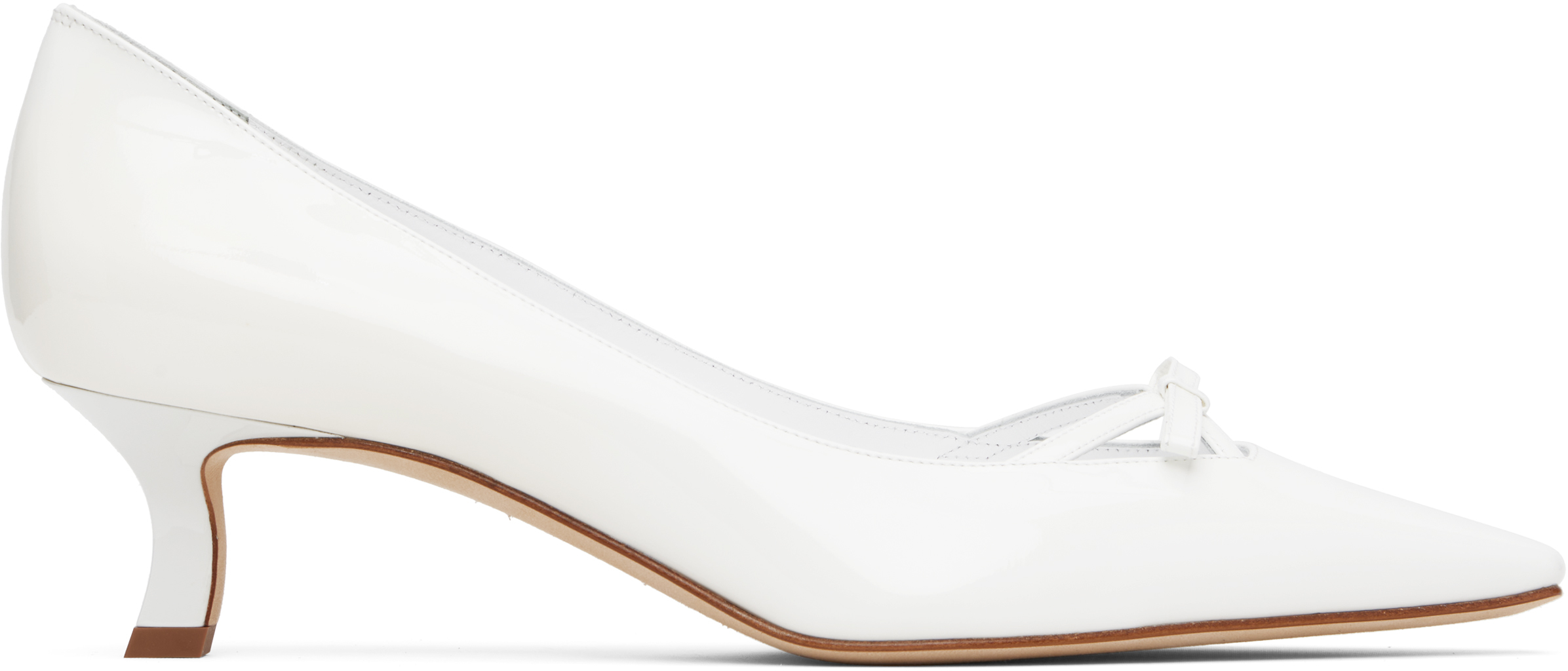 Manolo Blahnik White Grafa Heels In White