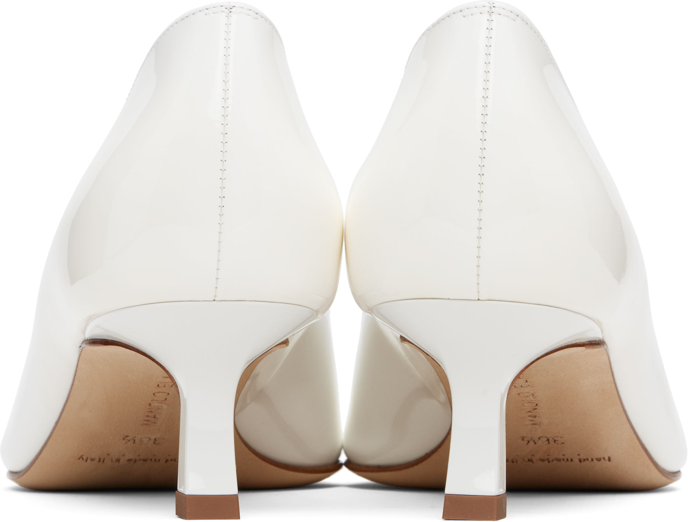 Manolo Blahnik White Grafa Heels In White