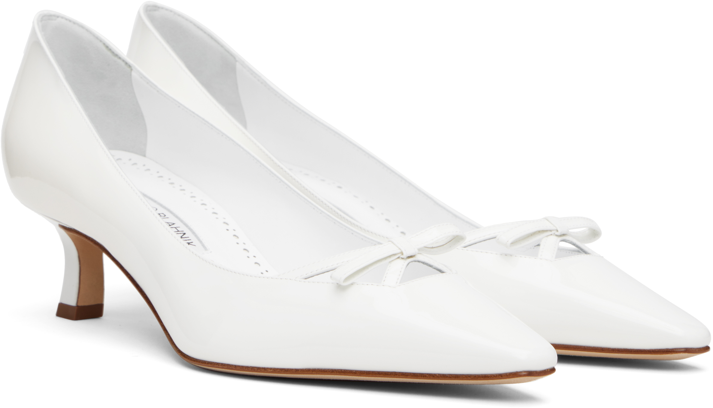 Manolo Blahnik White Grafa Heels In White