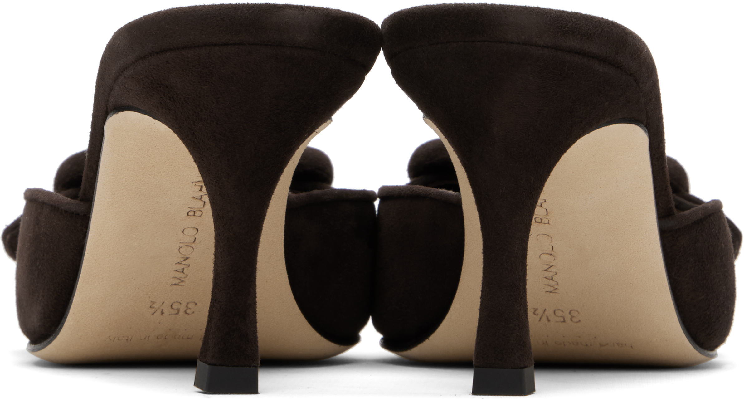 Manolo Blahnik Brown Maysale 70 Heeled Sandals In Black