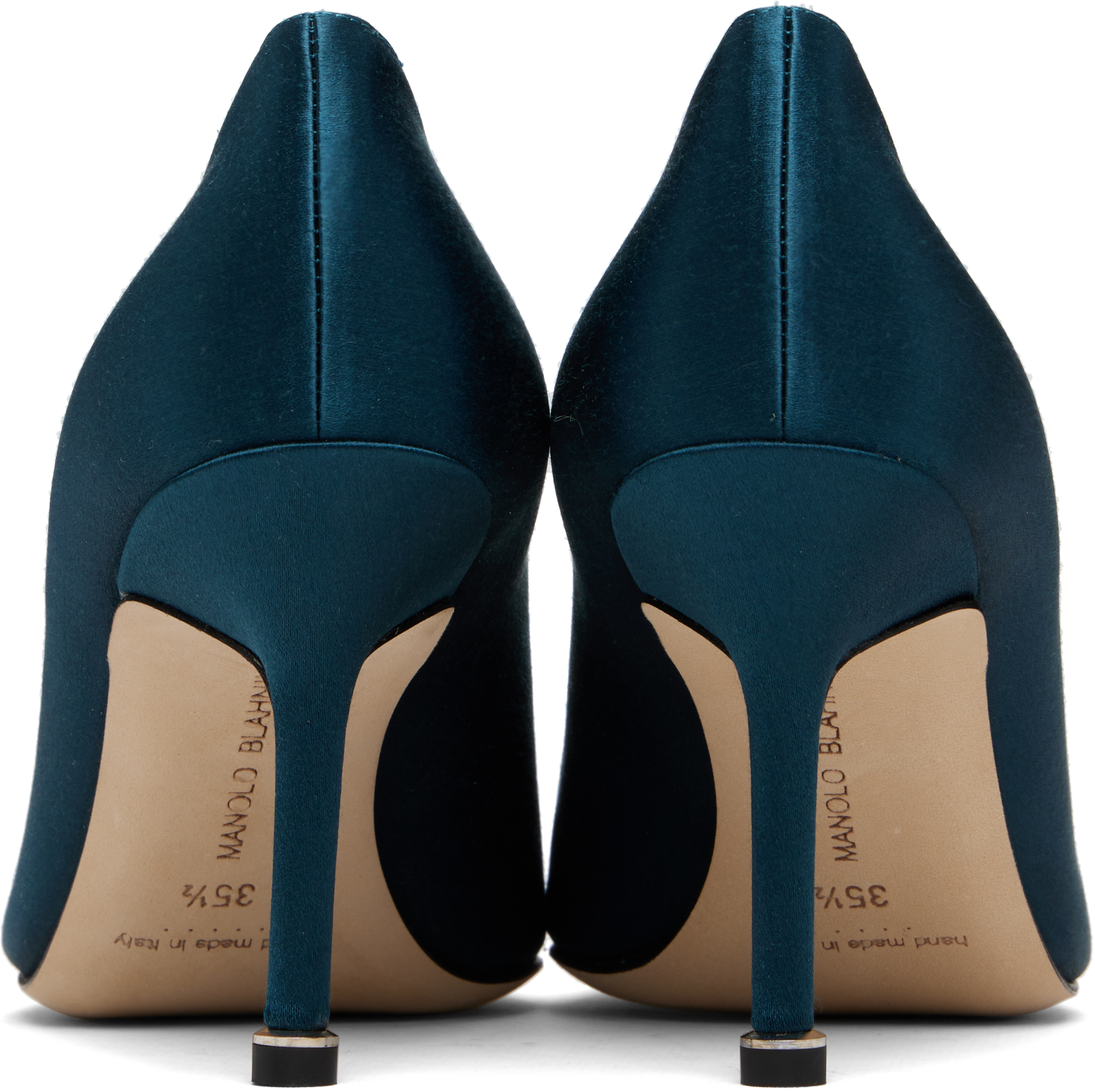 Manolo Blahnik Navy Hangisi 90 Heels In Blue