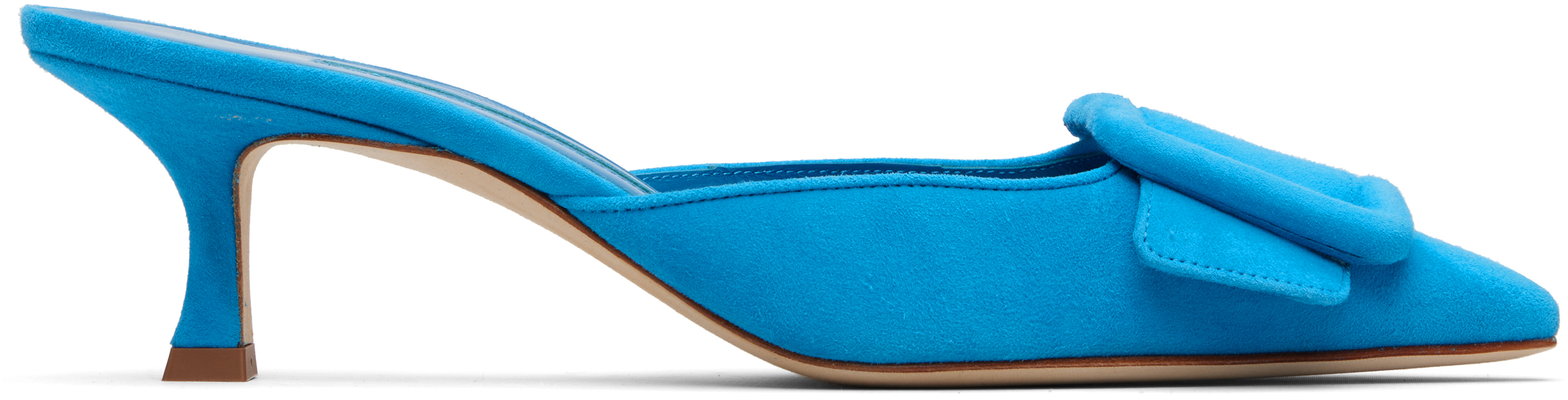 Manolo Blahnik Blue Maysale Heels In Blue