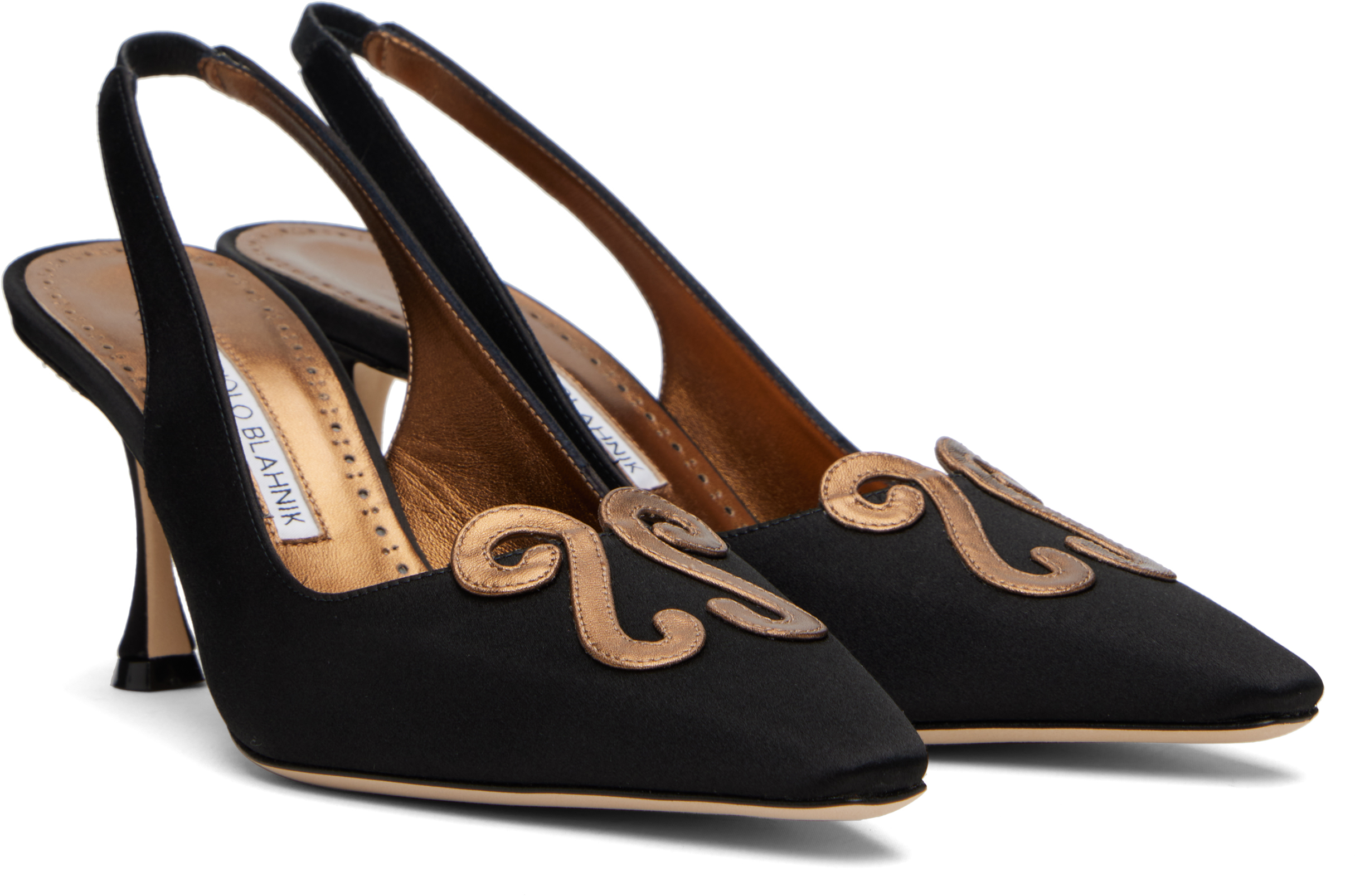 Manolo Blahnik Black Durbar Heels In Black