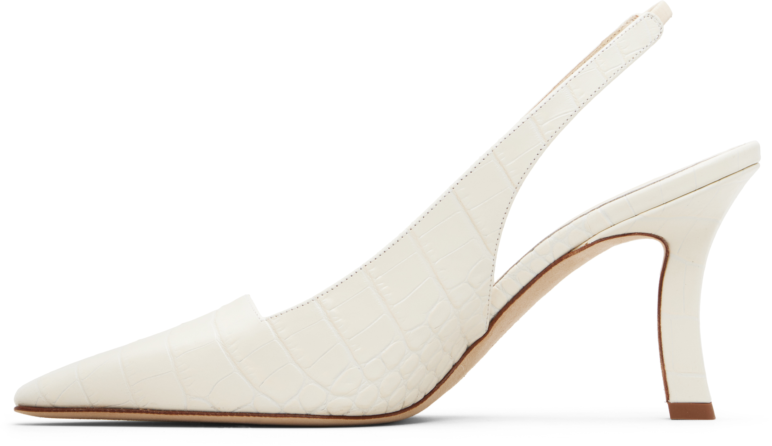 Manolo Blahnik Off-white Moirasli Heels In White
