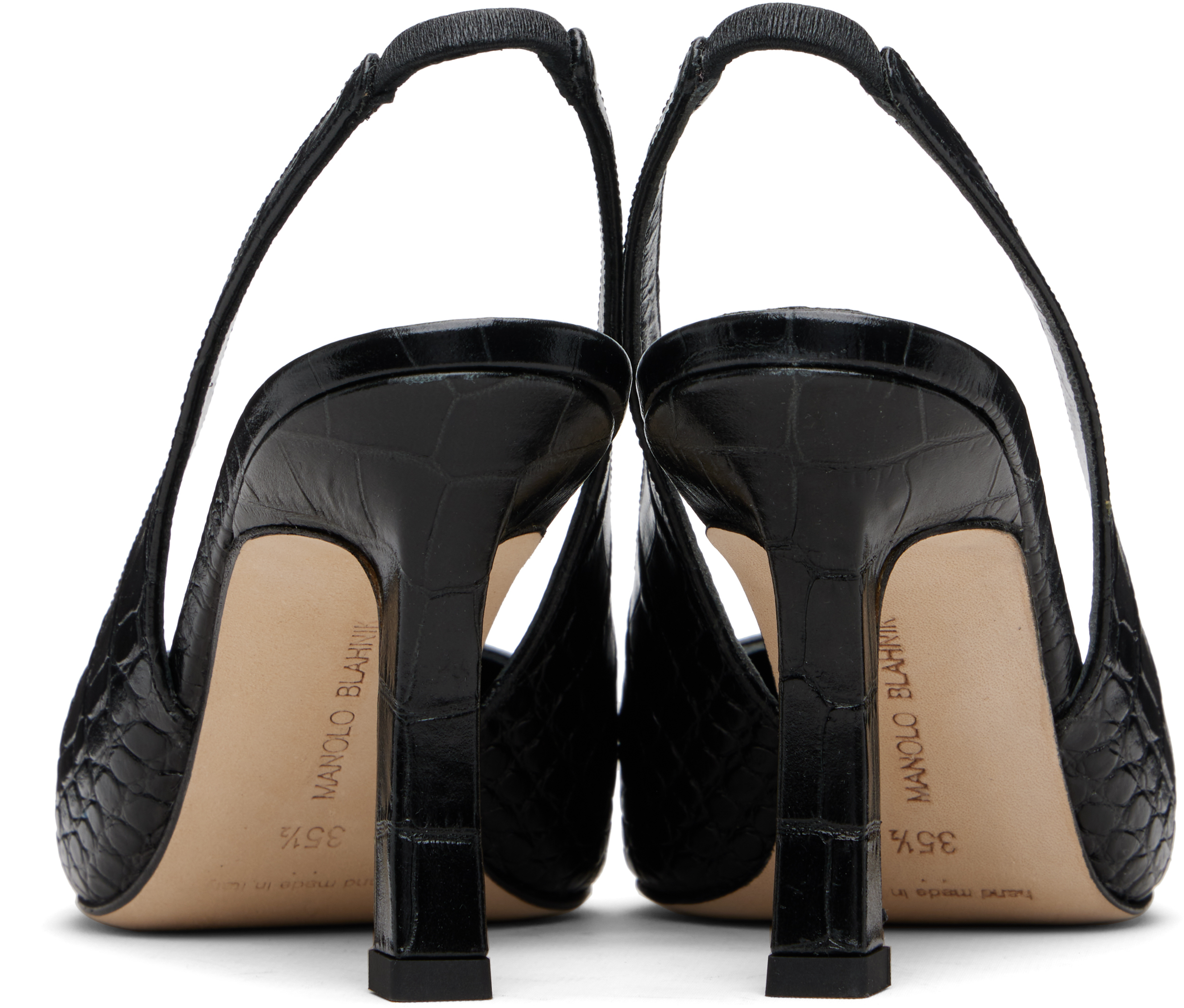 Manolo Blahnik Pointed-toe High-heeled Sandals In Black