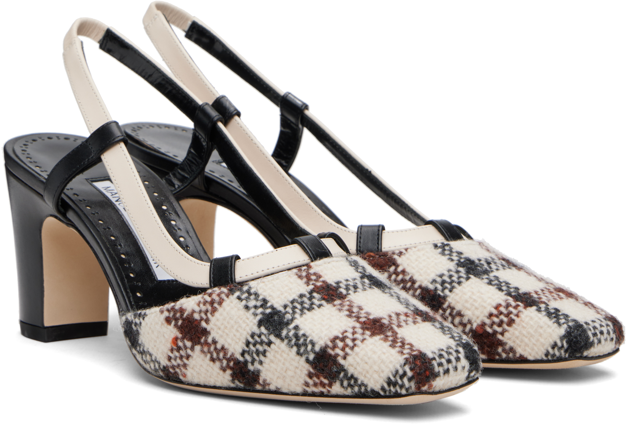 Manolo Blahnik Off-white Vestal Heels In Multi